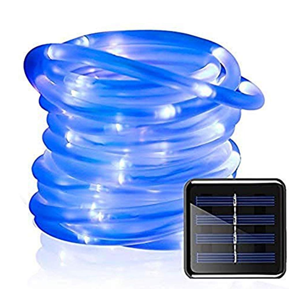 JapanAmStore 39ft 100LED Solar Powered Outdoor String Lights - Waterproof Copper Wire Rope Lights for Garden, Christmas, Party, Pathway, Stairs, Patio & Deck Decor (Blue) | Perfect for Backyard, Wedding & Holiday Lighting