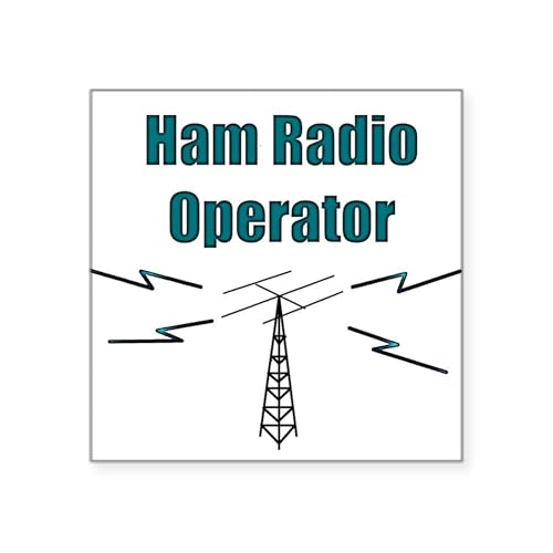 White - Ham Radio Operator Square Sticker