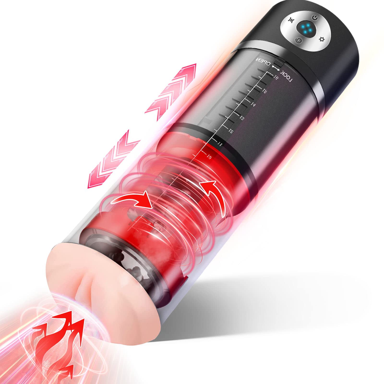 Premium Automatic Male Masturbator - 5 Rotation & 5 Suction Modes Electric Penis Pump - Rechargeable Adult Sex Toy for Men with Realistic Blowjob Simulation - Perfect for Solo Play, Couples Fun & Discreet Pleasure at Home