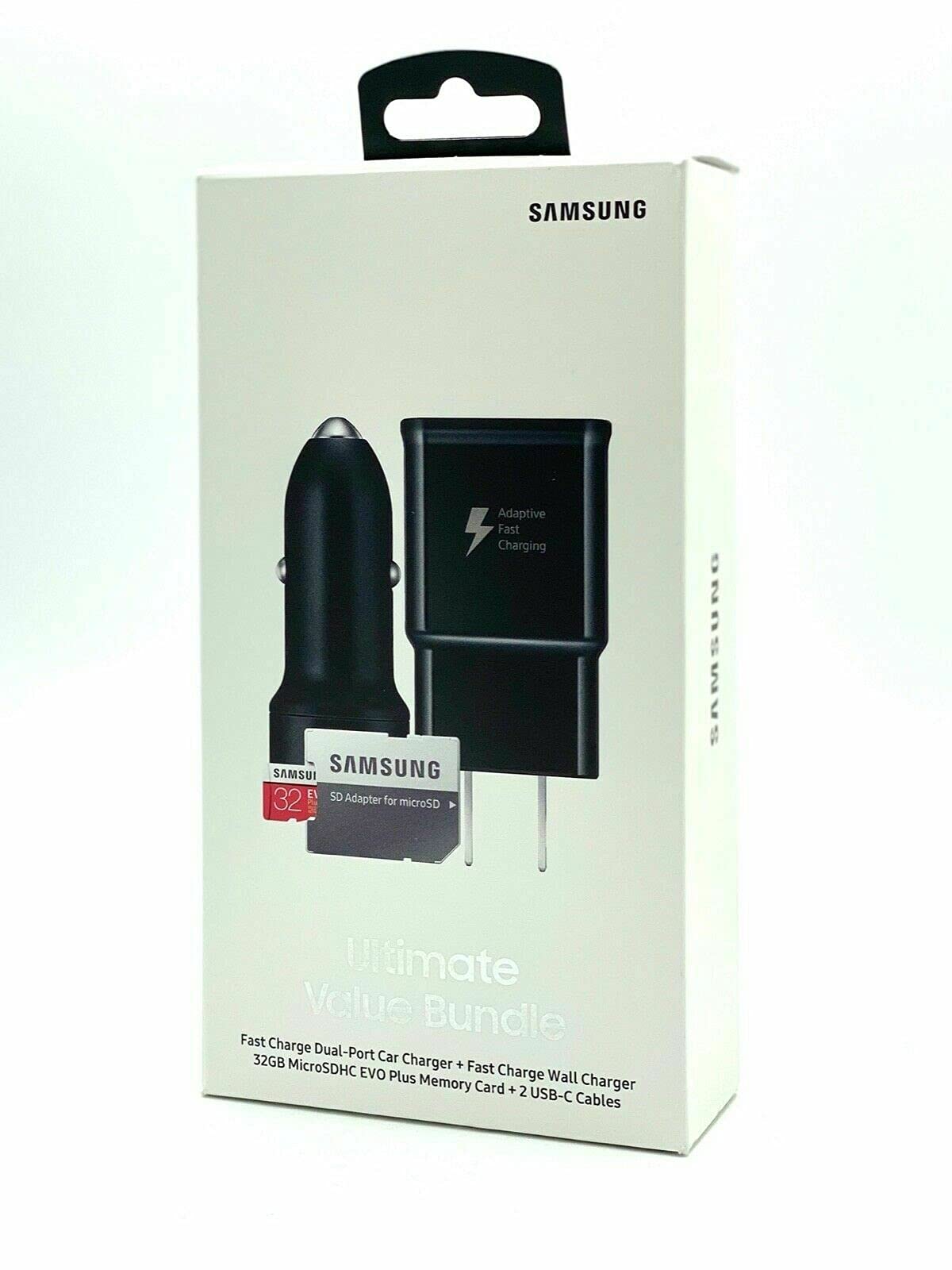 Samsung Fast Charger, USB-C Cable, Car Charger & 32GB Micro SD Card Bundle - Ultimate All-in-One Charging Kit for Phones, Tablets & Travel Accessories