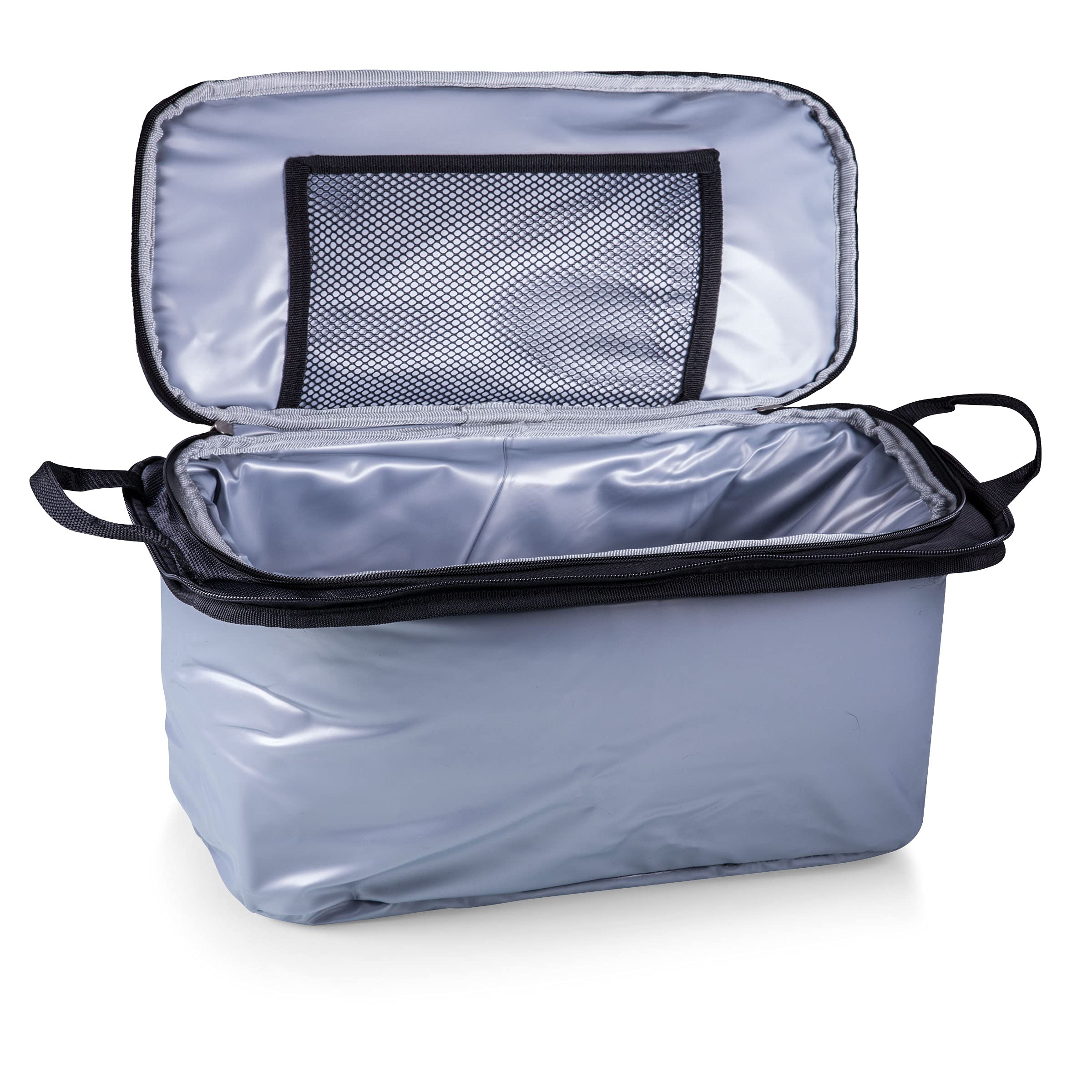 ONIVA - Picnic Time Brand Buccaneer Portable Charcoal Grill & Cooler Tote Combo (Black with Gray Accents) - Perfect for Camping, Beach Outings, and Backyard BBQs