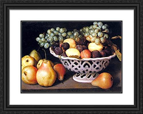 Black Ornate Wood Frame with Double Matting