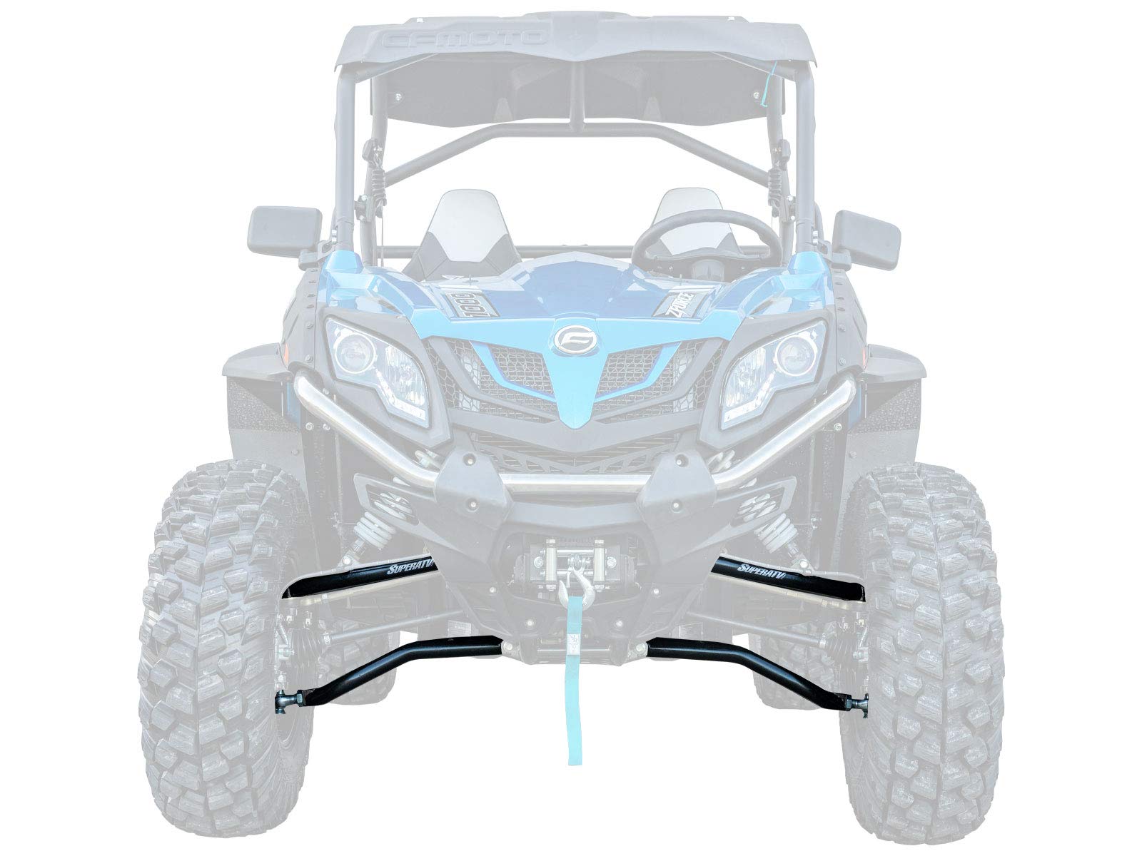 SuperATV Heavy Duty High Clearance A-Arms for CFMOTO ZForce 1000 (2018+) - Black | Off-Road UTV Suspension Upgrade for Trail Riding & Mudding