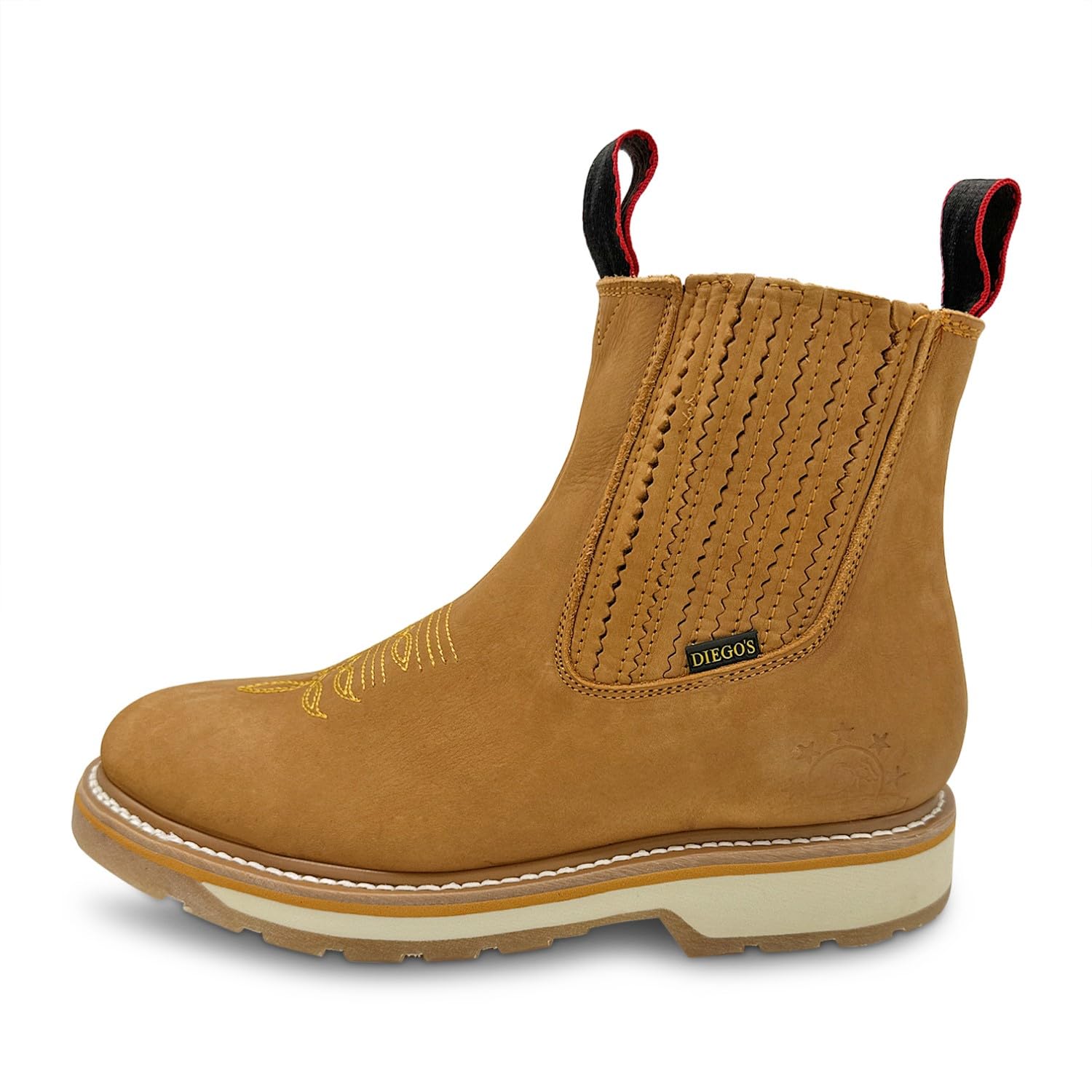 Western Shops Men's Short Ankle Western Rodeo Cowboy Boots - Genuine Leather Soft Toe Work Boots for Men - Perfect for Rodeo, Country Dancing & Casual Wear