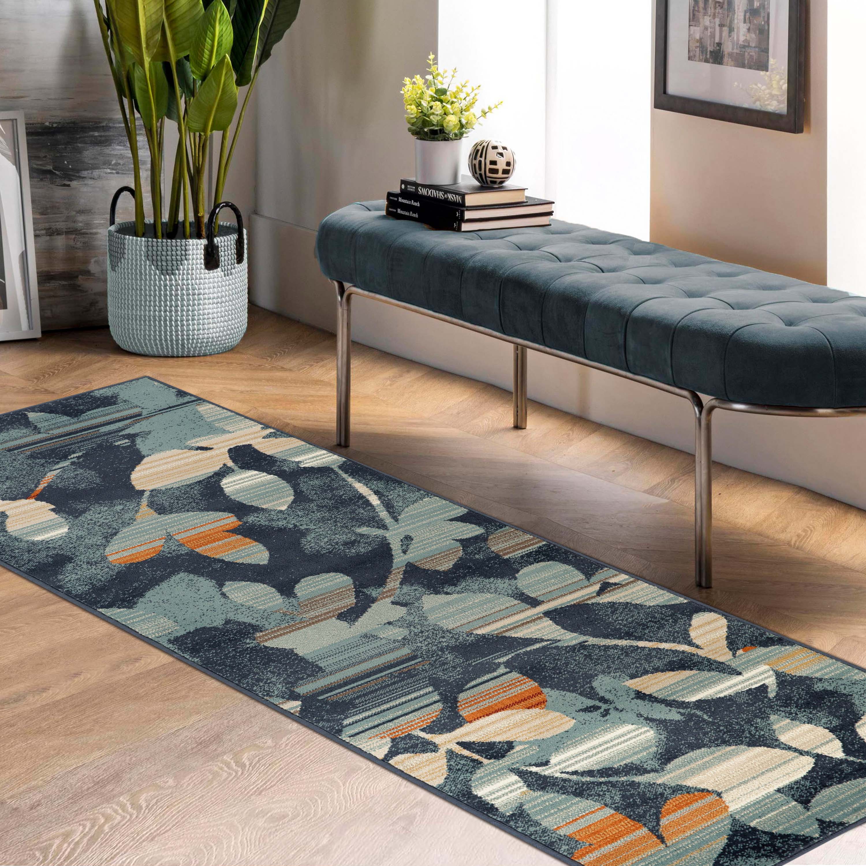 Mahonia Leaf & Vine Indoor Area Rug or Runner - Non-Slip Boho Home Decor for Living Room, Bedroom, Hallway | Soft & Durable Floor Mat