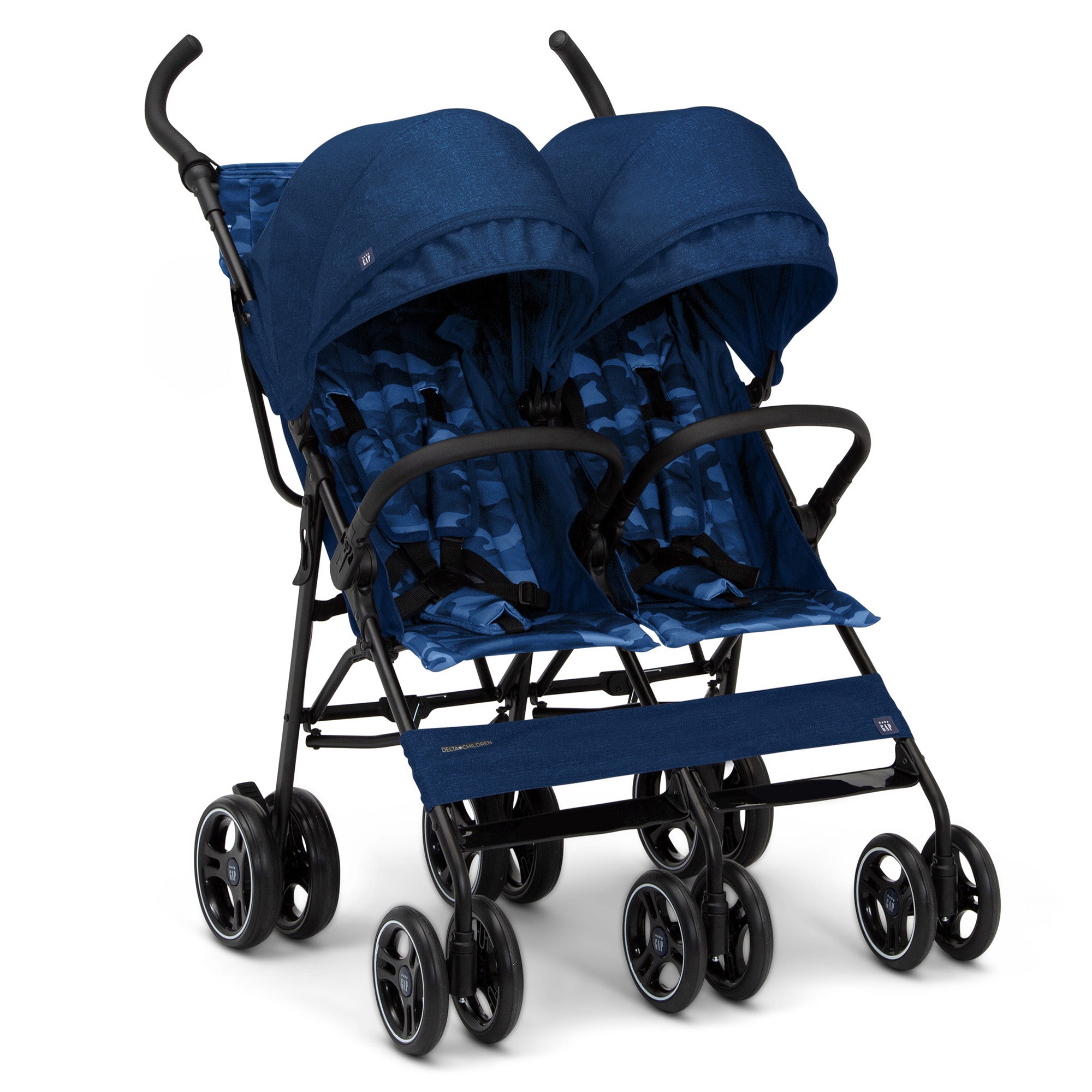 BabyGap Classic Side by Side Double Stroller - Lightweight Compact Twin Stroller for Toddlers & Infants - Perfect for Shopping, Travel & Outdoor Walks