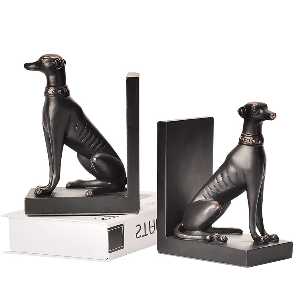 Creative Resin Dog Puppy Bookends - Handmade Retro Book Stand Figurines for Home & Office Decor, Bookshelf Organizer - Perfect Gift for Pet Lovers & Bookworms (Study/Office/Library Decor)