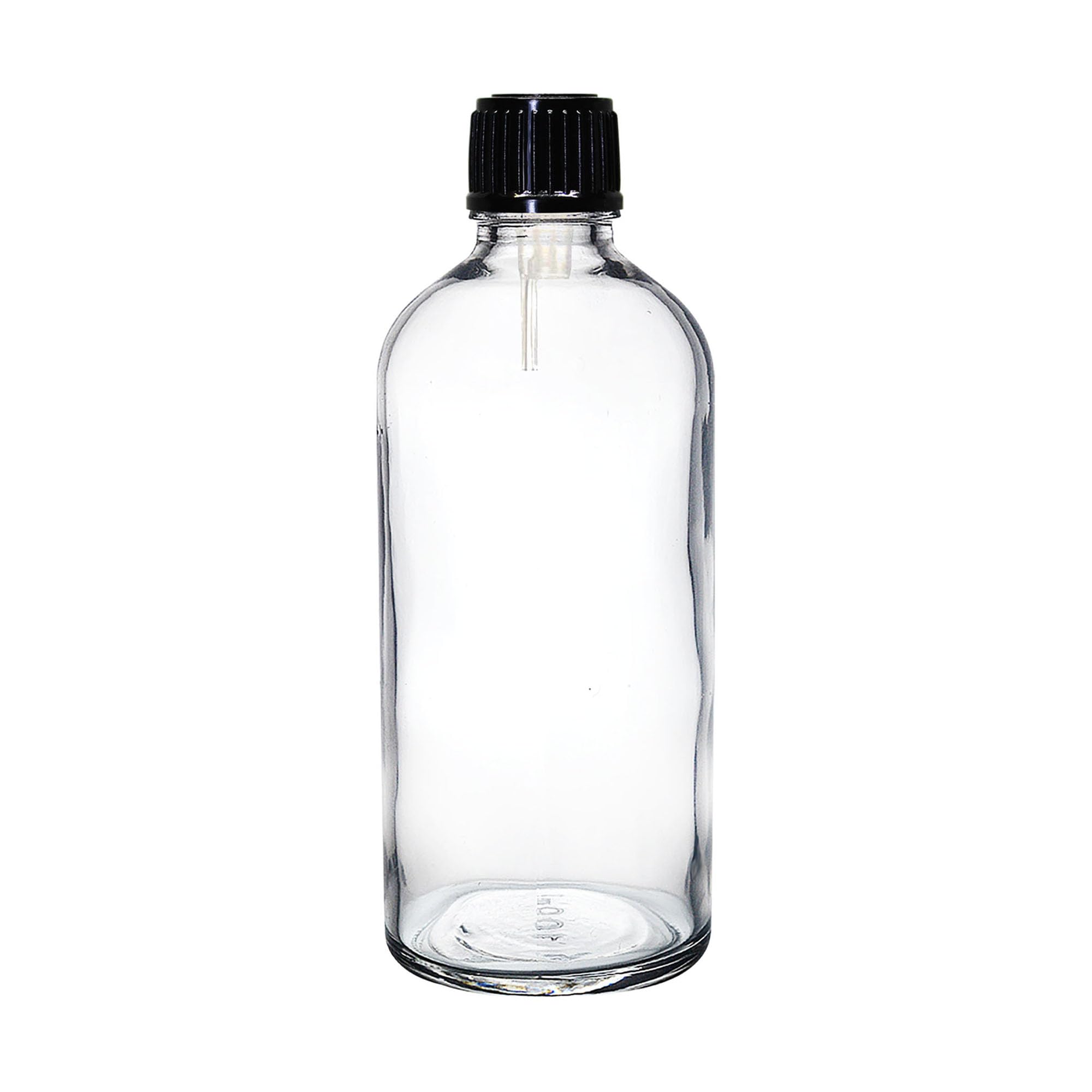 NSB Herbals 100ml Clear Round Empty Glass Bottle with Euro Dropper & Black Cap - Refillable, Leak Proof for Essential Oils, DIY Perfumes, Aromatherapy (Pack of 3) - Perfect for Home, Travel & Gift Packaging