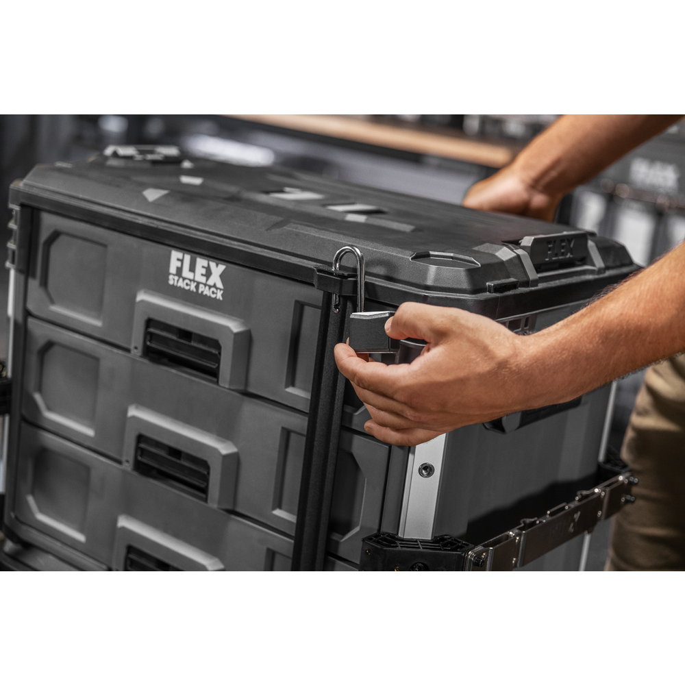 FLEX FS1105 FLEX STACK PACK™ 3 Drawer Tool Box - Heavy Duty Storage for Tools & Hardware - Perfect for Garage, Workshop & Job Site Organization