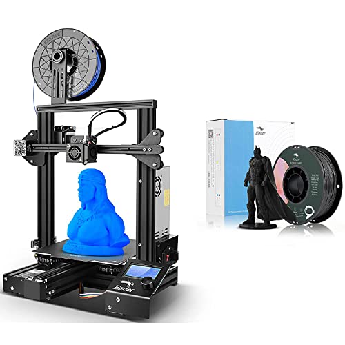 Creality Ender 3 Pro Plus 3D Printer with 1.75mm Black PLA Filament - High Precision DIY Printing for Home, Office & School Projects