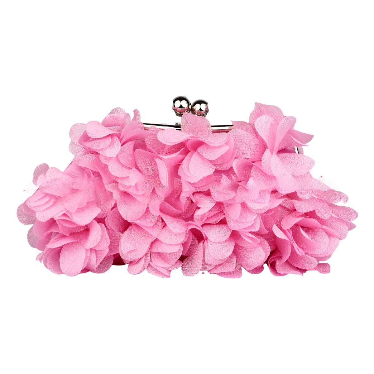 Elegant Floral Clutch Purse for Women - Satin Evening Bag with Applique Flowers - Perfect for Weddings, Prom, Parties & Special Occasions