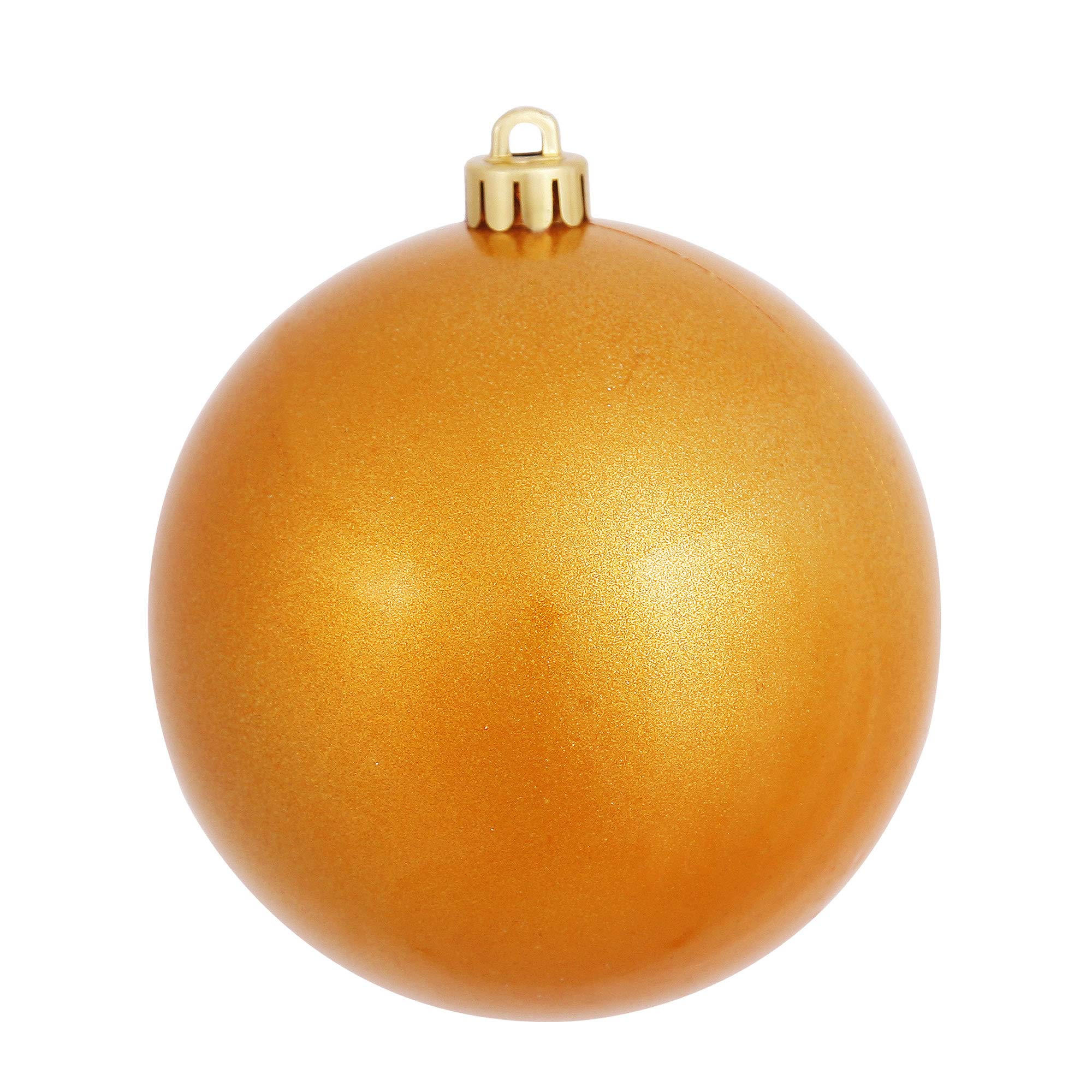Vickerman 10-Inch Antique Gold Christmas Candy Ball Ornament - Elegant Holiday Tree Decor for Xmas, Party, and Home Decoration