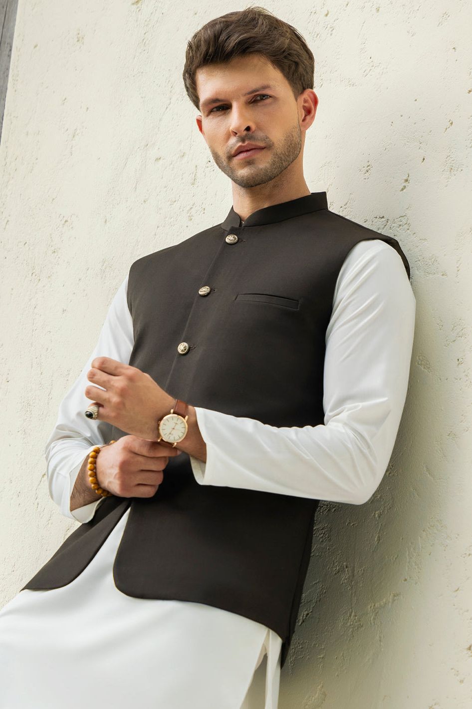 Premium Blended Dark Brown Waistcoat for Men - Slim Fit Formal Vest - Perfect for Business, Weddings & Special Occasions