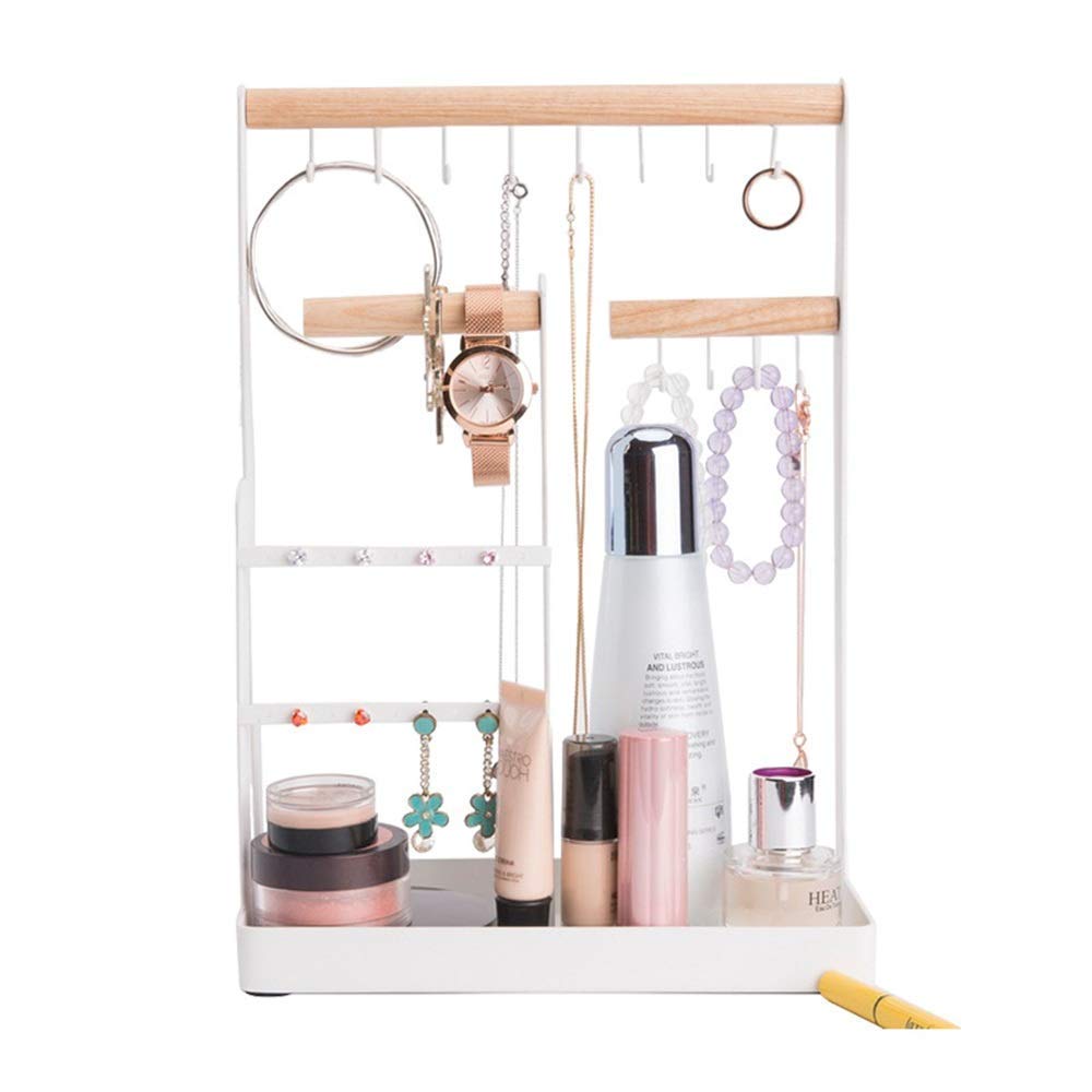 TIN-YAEN Jewelry Organizer Stand - Necklace & Earring Holder for Bracelets, Rings, Watches - 20x10x29cm Display Case for Bedroom, Dresser & Vanity - Stylish Jewelry Storage Solution