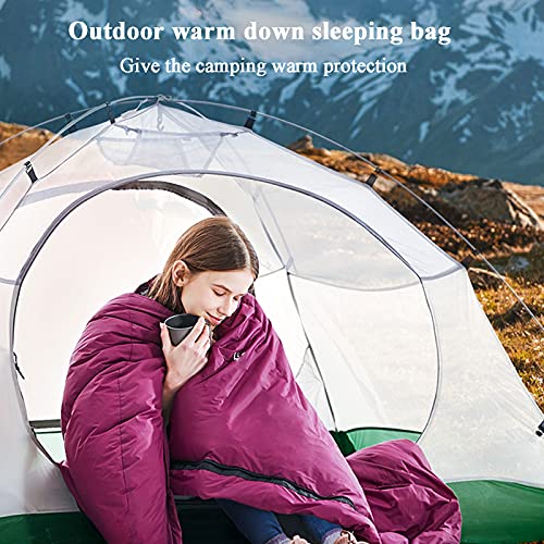 Velvet Sleeping Bag for Adults - Thickened Cold-Proof Winter Sleeping Bag for Camping, Hiking & Mountaineering | 4 Season Outdoor Gear - Blue | Perfect for Backpacking, Travel & Emergency Preparedness