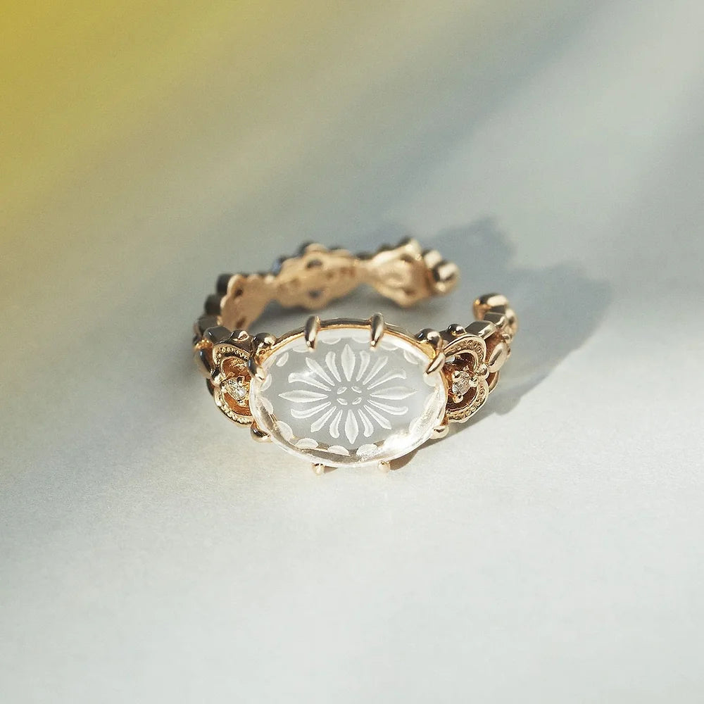 Elegant Clear Quartz Flower CZ Ear Clip Ear Cuff for Women | Dainty Boho Jewelry for Everyday Wear & Special Occasions | Perfect Gift for Bridesmaids, Birthday & Anniversary