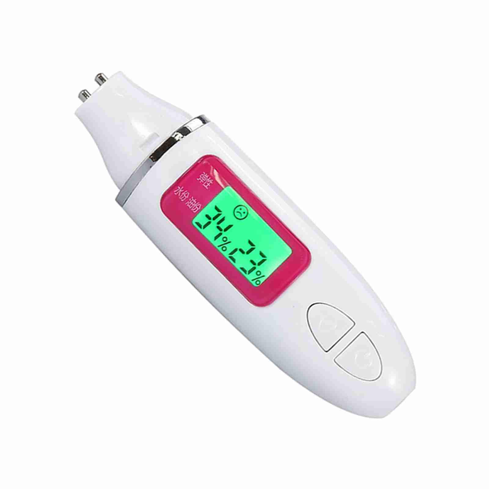 Digital Skin Moisture Tester & Hydration Analyzer - Portable LCD Oil Monitor for Face & Body - Professional Skin Care Tool for Beauty Salon & Home Use - Perfect for Daily Skincare Routine & Spa Treatments (White)