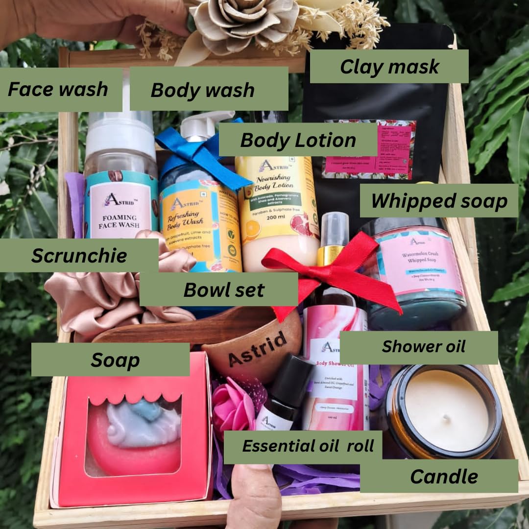 Astrid Aromatherapy Gift Box - Luxury Spa & Wellness Hamper for Her & Him | Paraben & Sulfate-Free Bath & Body Care Package | Perfect for Mother's Day, Self-Care & Relaxation | All Skin Types