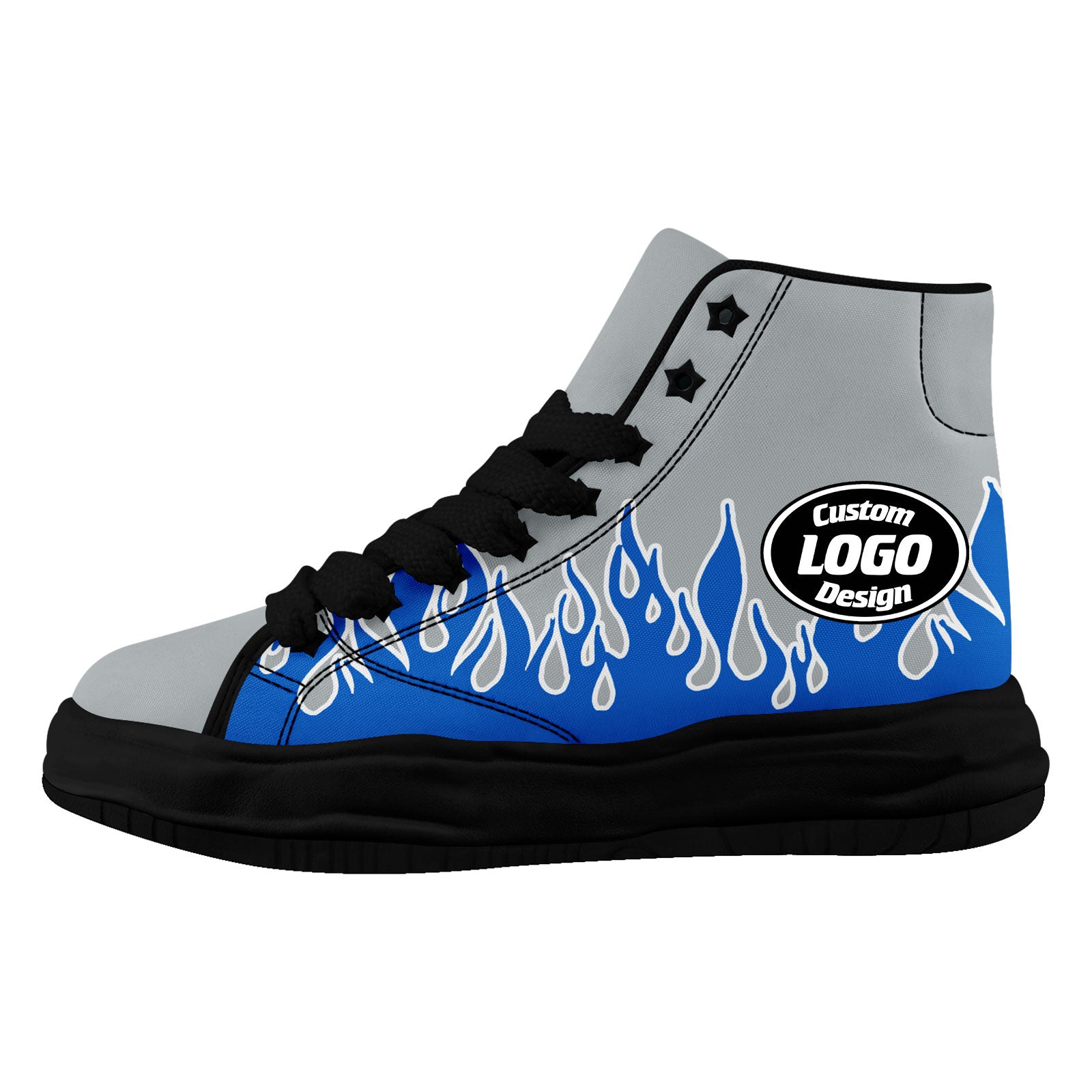 Custom Gray Blue Detroit Firesoul Shoes - Personalized Sneakers for Men & Women | Comfortable Walking & Casual Wear | Size 11 (FN039 D020272) | Perfect for Street Style & Urban Fashion