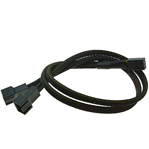 12V 3 Pin PWM Fan Y Splitter Cable - 1 to 2 Way Power Supply Extension for Computer Case Fans, CPU Coolers & Water Cooling Pumps | Speed Control & Testing | Perfect for PC Builds, Gaming Rigs & Workstations