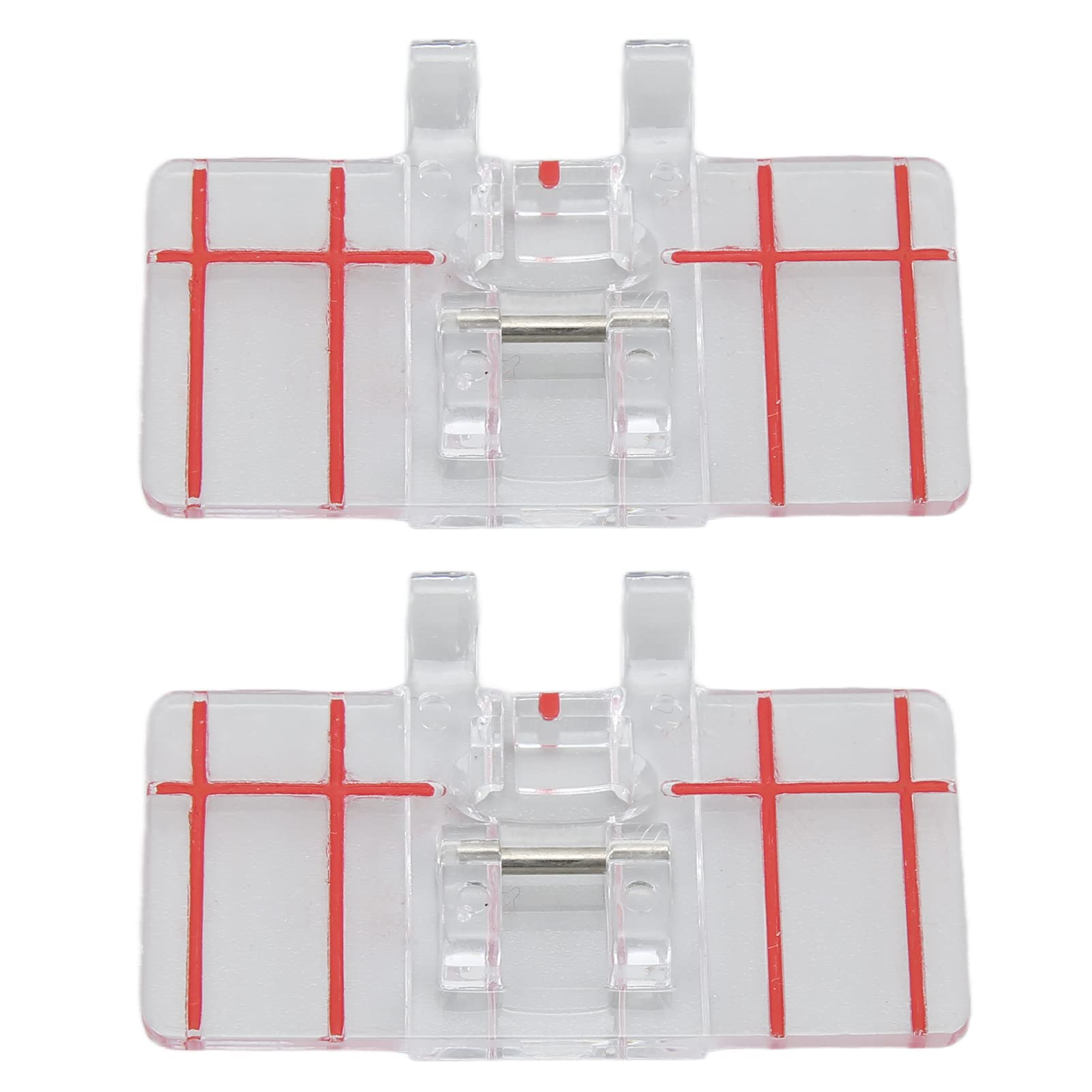 Zerodis 2Pcs Parallel Stitch Presser Foot for Domestic Sewing Machines - Multifunctional Straight Stitching Presser Foot for Quilting, Dressmaking & Crafting