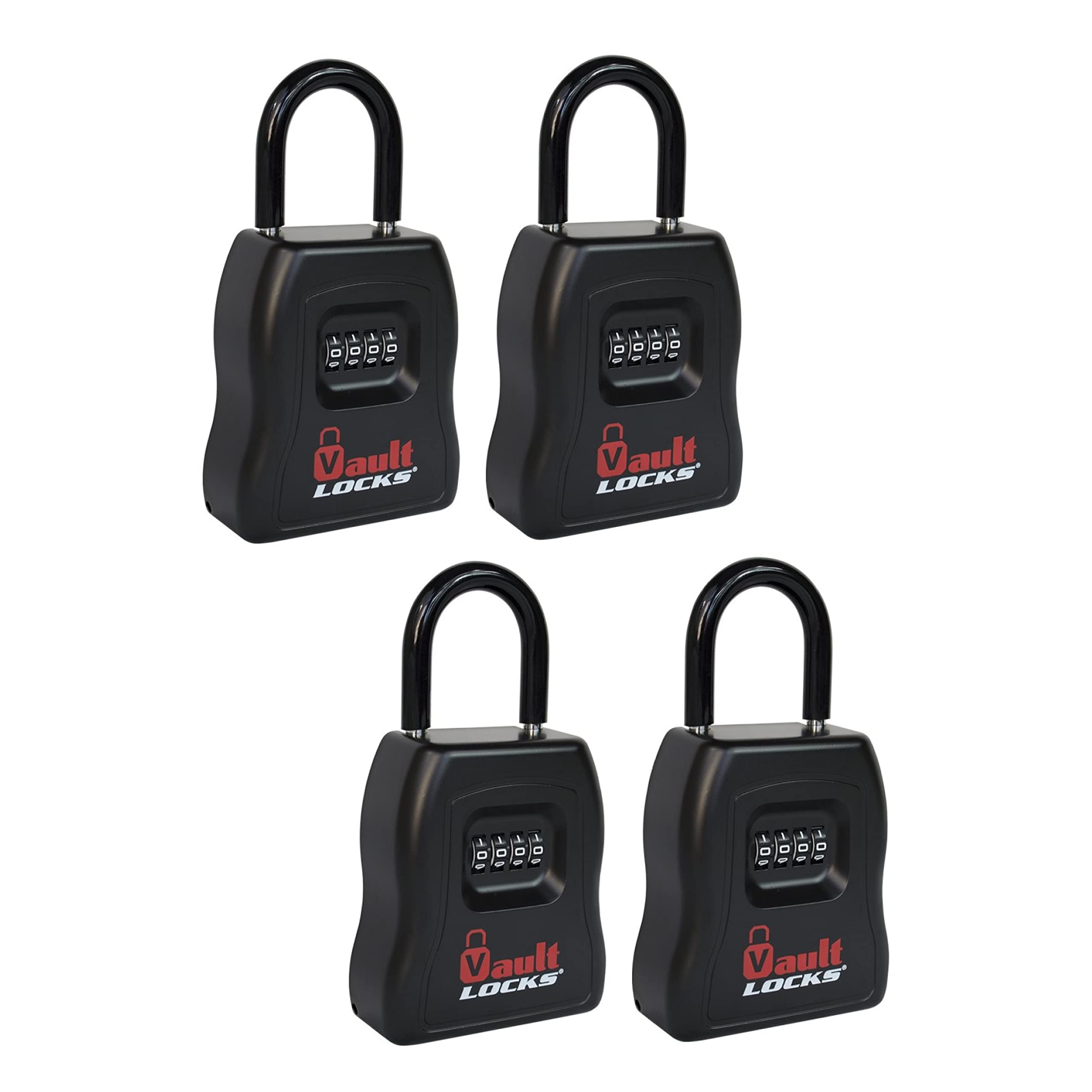 Waterproof 4-Digit Combination Lock Box for Outdoor Key Storage - Large Hide-A-Key Safe (4-Pack) - Perfect for House Keys, Spare Keys & Vacation Home Security