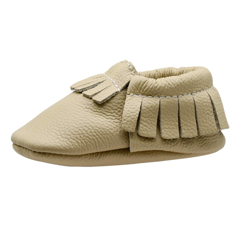 iEvolve Baby Leather First Walking Shoes - Soft Sole Moccasins with Tassels for Infants & Toddlers | Perfect for Indoor Play, Crawling & Early Steps
