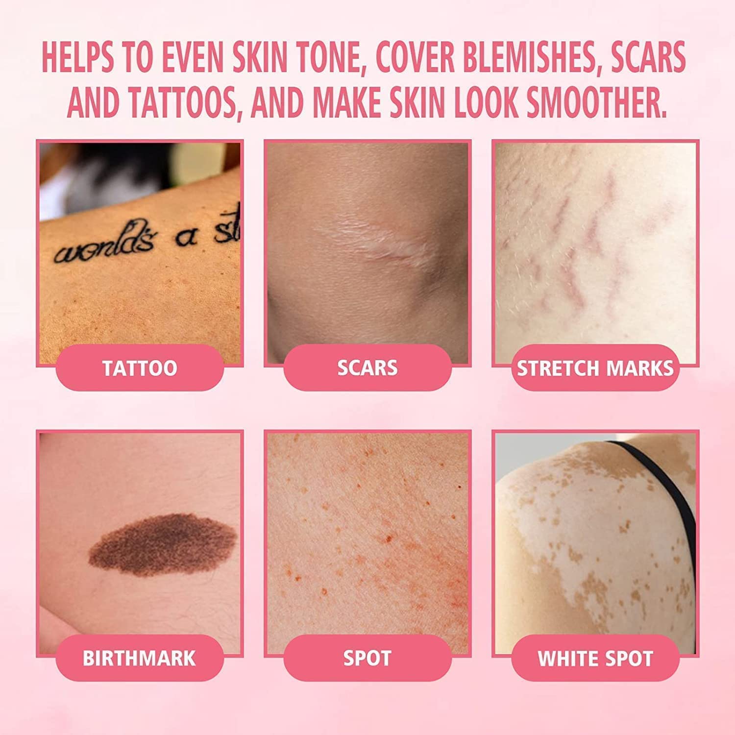 Waterproof Full Body Makeup Foundation - Covers Blemishes, Scars & Tattoos | Long-Lasting Leg & Body Concealer for Swimming, Beach & Special Events (1 Piece)