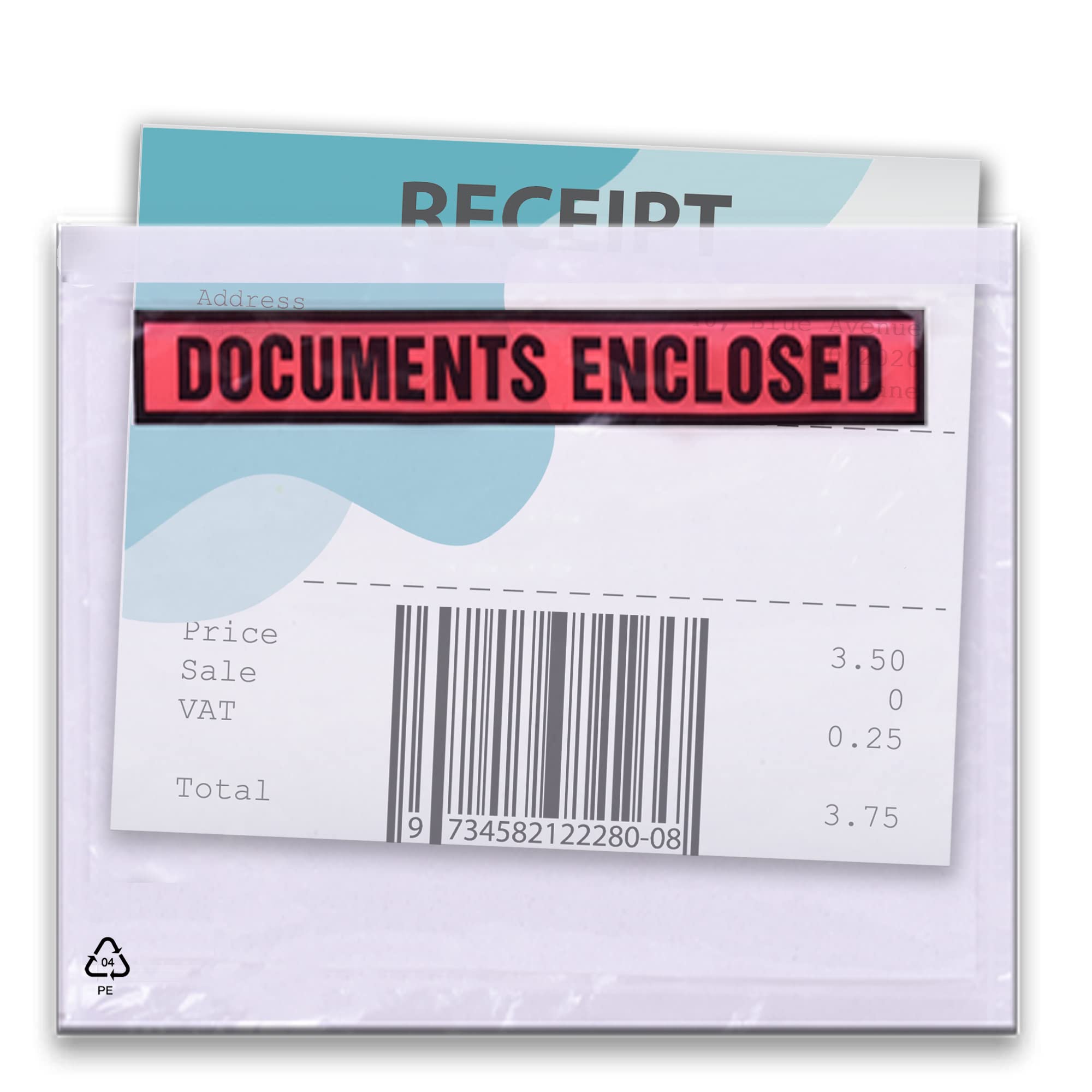 5000 Pack A7 Clear Plastic Envelopes (95x125mm) - Peel & Seal Document Sleeves for Invoices, Packing Lists & Shipping Labels | Waterproof Mailing Wallets for Parcels, Business Documents & Office Use
