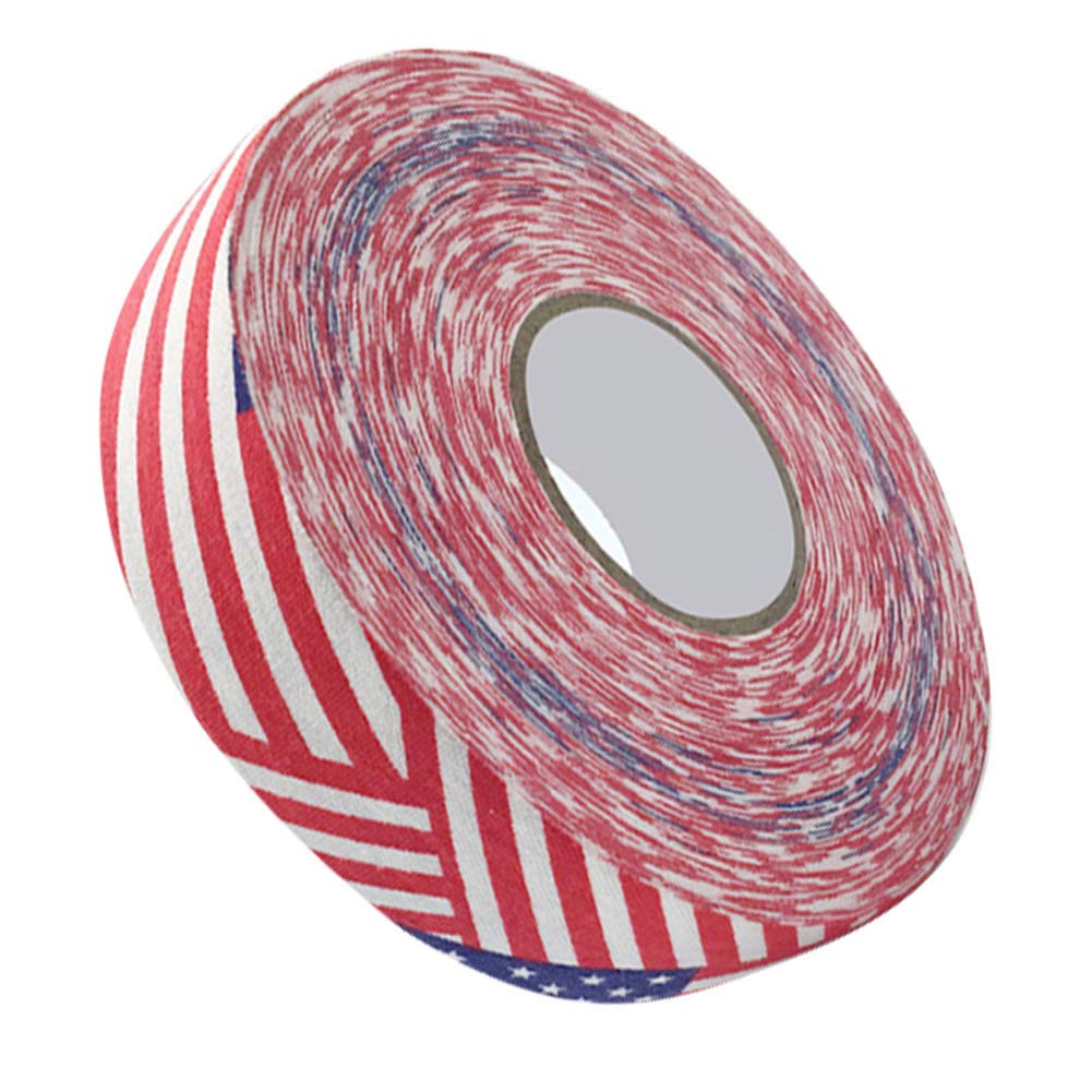 2.5CM x 25M Hockey Stick Tape - Durable Lacrosse & Hockey Protective Grip Tape for Stick Sports | Enhanced Safety for Hockey, Lacrosse & Badminton Poles | Stars & Stripes Design | Perfect for Game Day, Training & Equipment Protection