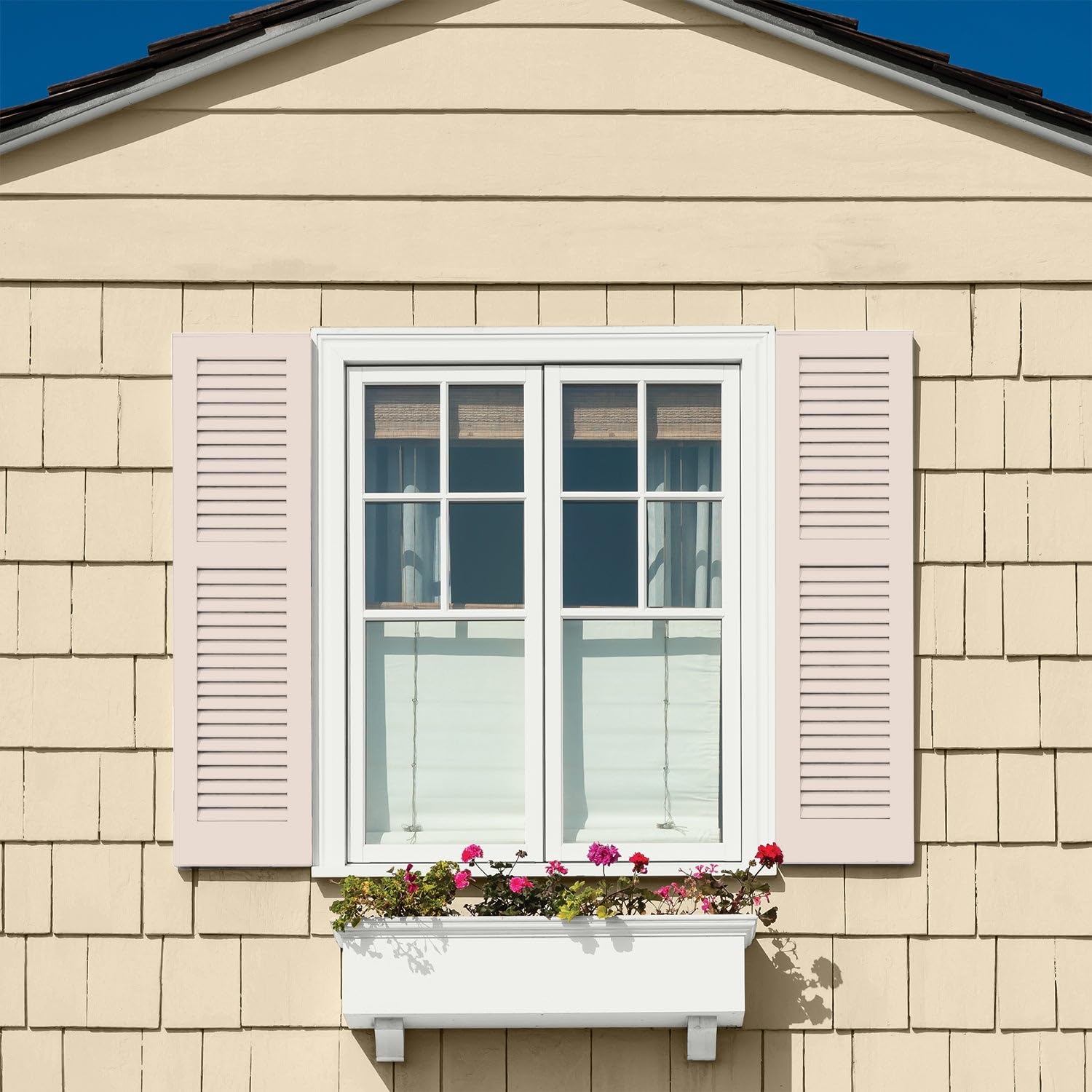Glidden Exterior Paint and Primer in One - Peach/Sandy Beach Color, Satin Finish, 5-Gallon Bucket | One-Coat Coverage for Houses, Fences & Outdoor Projects