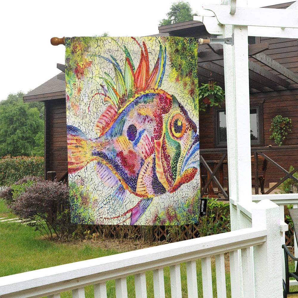 Nautical Marine Life Sea Theme Outdoor House Flag - 28x40 Inch Double-Sided Cotton Linen Summer Decorative Flag with Bright Ocean Creature Designs | Perfect for Beach Houses, Coastal Decor & Garden Patio Display
