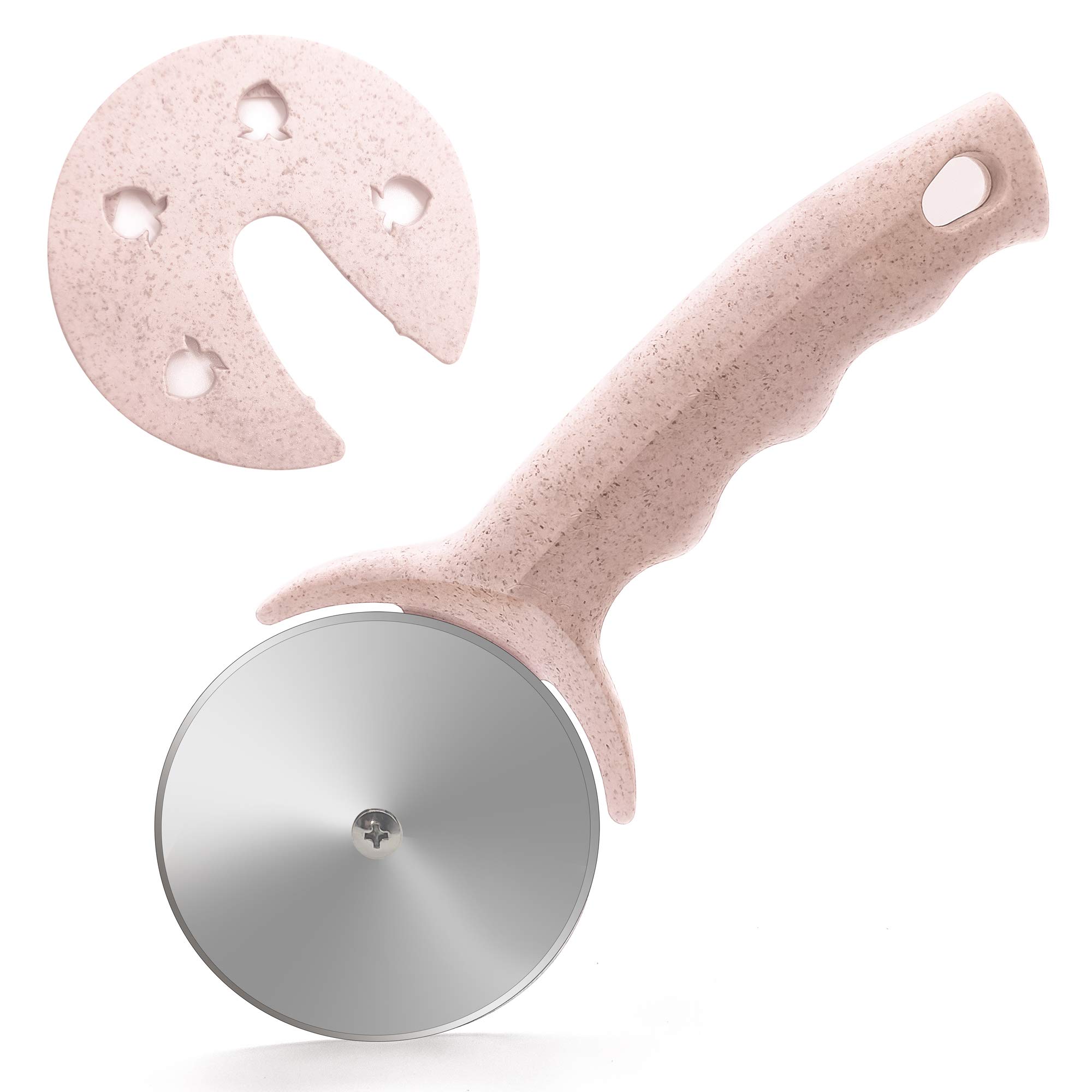 **Stainless Steel Pizza Cutter Wheel with Cover – Super Sharp & Dishwasher Safe – Smooth Rotating Blade for Easy Slicing – Non-Toxic & BPA-Free (Pink) – Perfect for Homemade Pizza, Pies, and Flatbreads**