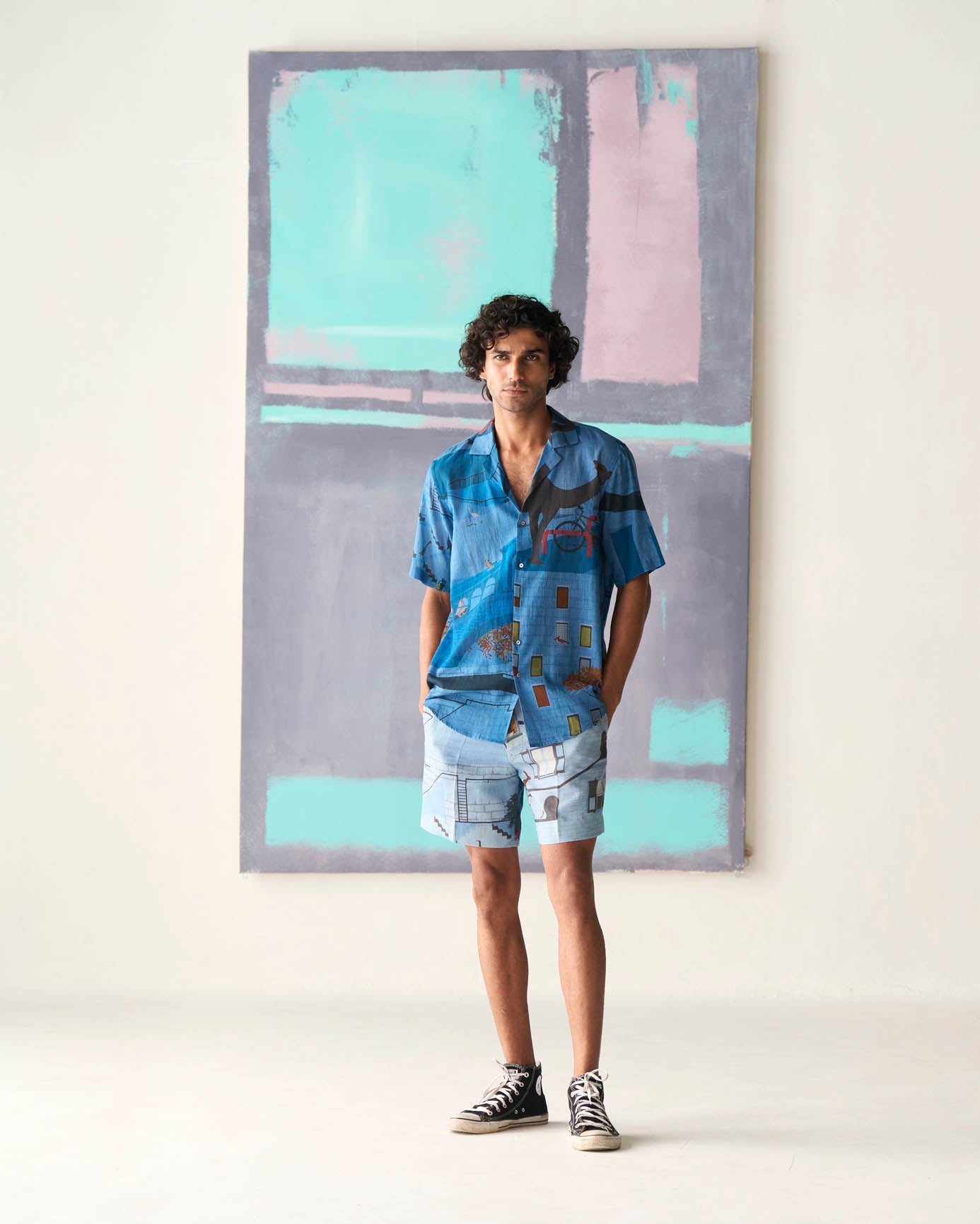 Men's Linen Shorts in Blue - Comfortable & Breathable Summer Casual Wear for Beach, Travel & Outdoor Activities