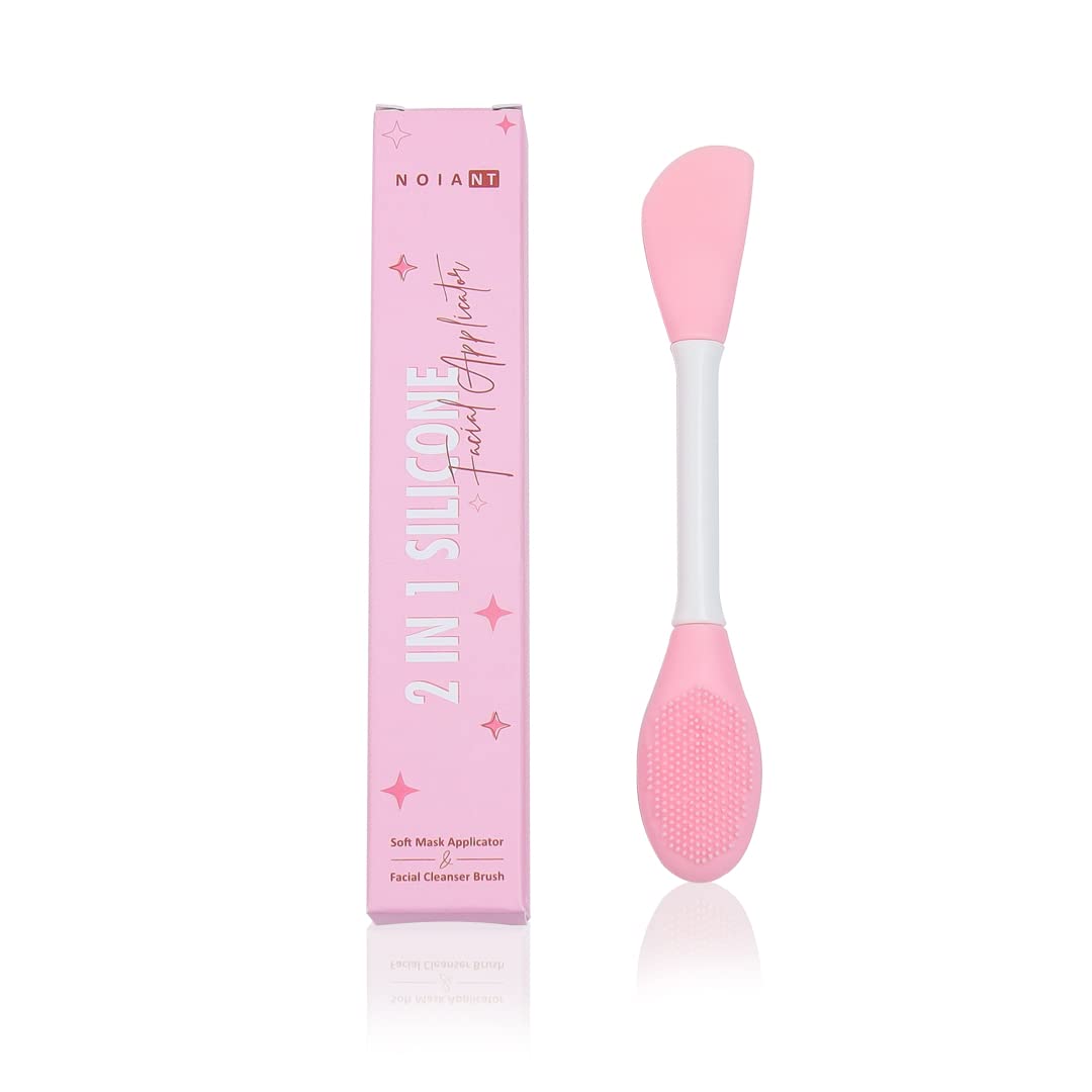 Noiant 2-in-1 Silicone Face Mask Applicator & Makeup Brush - Double-Ended Facial Mask Brush for Mud, Clay, Charcoal Masks - Soft Beauty Tool for Cream & Lotion Application - Perfect for Spa, Home Skincare & Professional Makeup