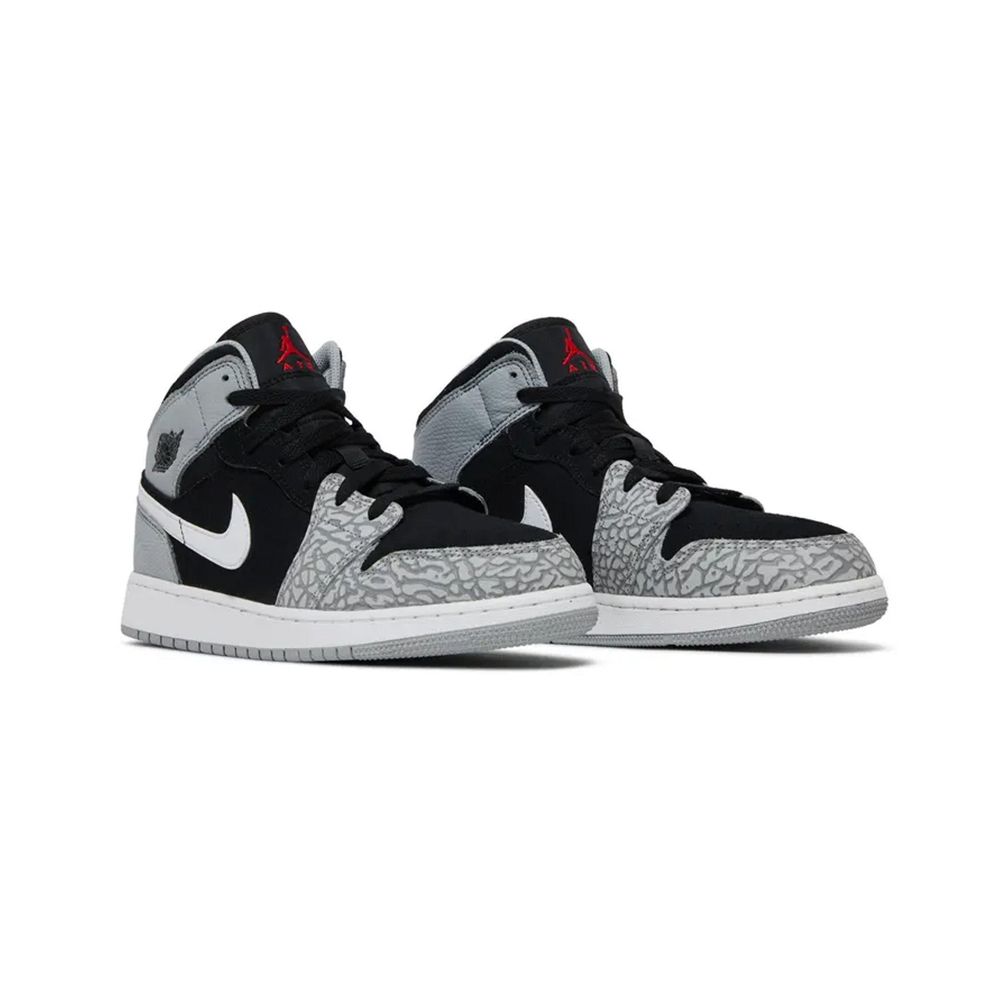 Air Jordan 1 Mid 'Elephant Print' GS Basketball Shoes for Girls (2022) - Stylish Sneakers for School, Sports & Casual Wear