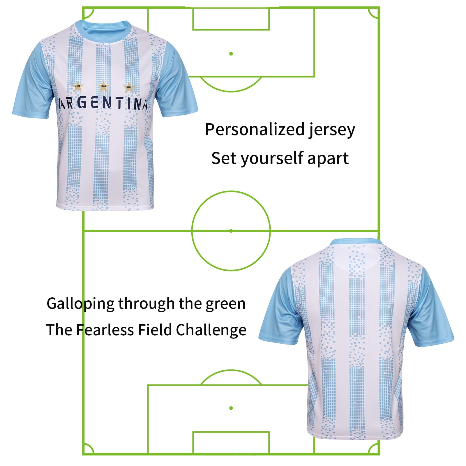DIBEI 2024 Copa America Fan Soccer Jersey - Argentina, Brazil, Mexico, Canada & USA Team Jerseys - Perfect for Game Day, Tailgating & Soccer Fan Gifts