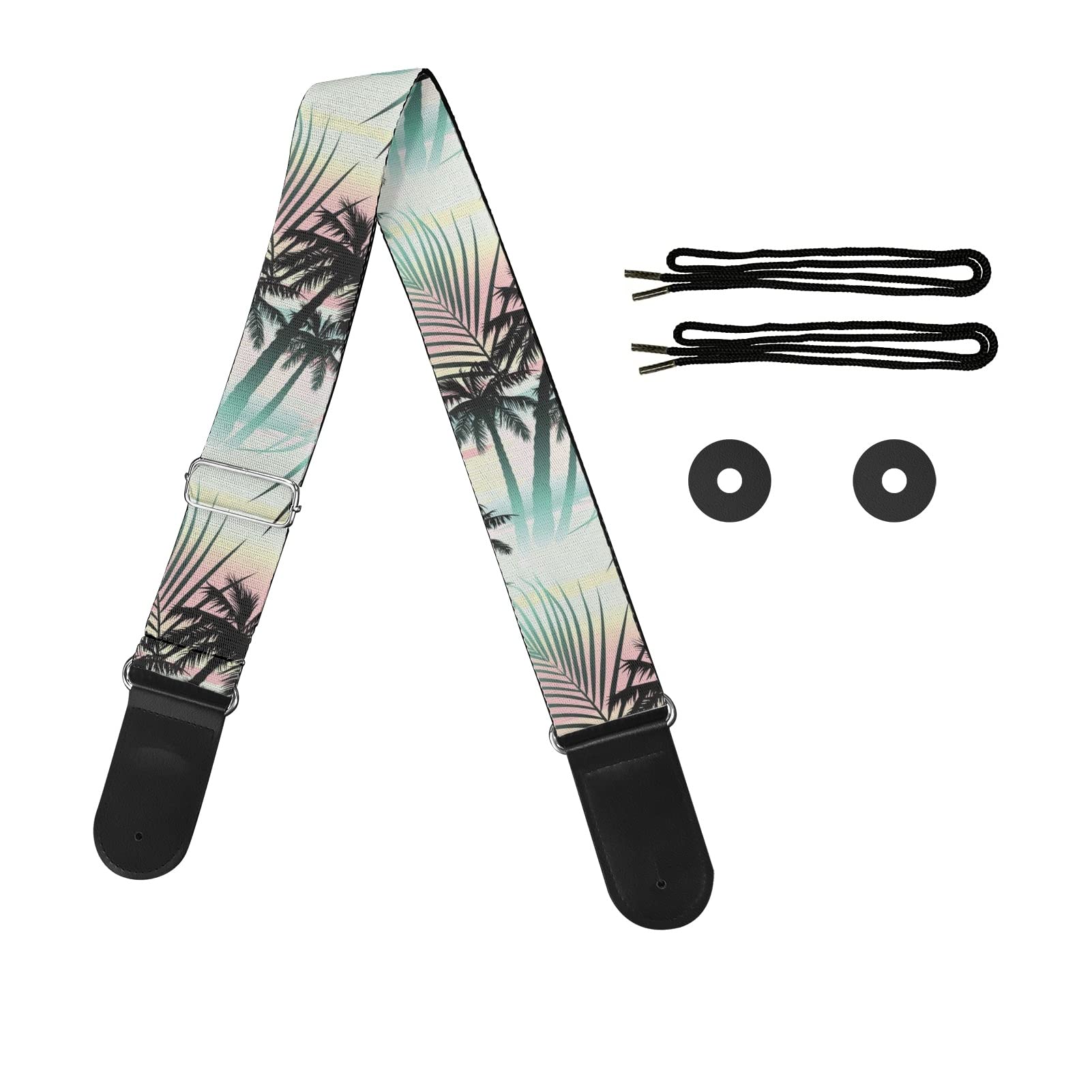 Dreaweet Adjustable Guitar Strap with Leather Ends - Durable Crossbody Strap for Acoustic & Electric Guitars - Perfect for Performances, Practice & Stage Use