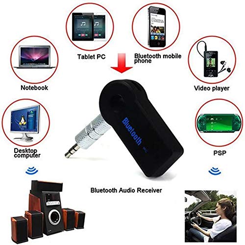 Bluetooth 5.0 Receiver Wireless Audio Adapter - 3.5mm AUX Jack for Car Stereo, Wired Headphones & Home Speakers | Smartphone & Tablet Compatible with Hands-Free Mic | Perfect for Commuting, Home Entertainment & Office Use