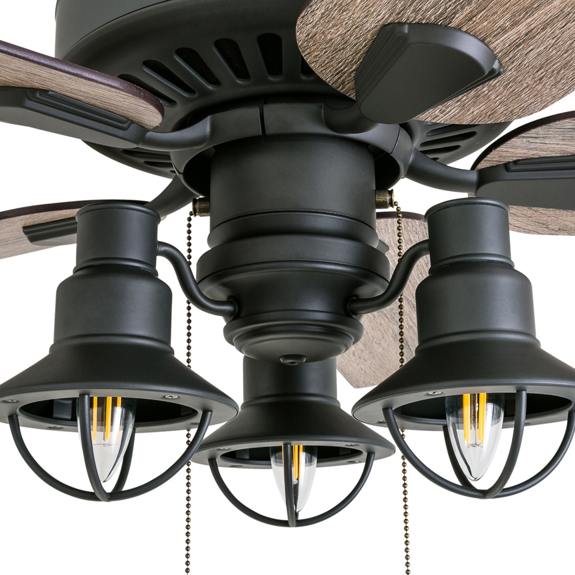 52 Inch Ennora Bronze Ceiling Fan with Pull Chain - Modern Indoor/Outdoor Cooling for Living Room, Bedroom, or Patio