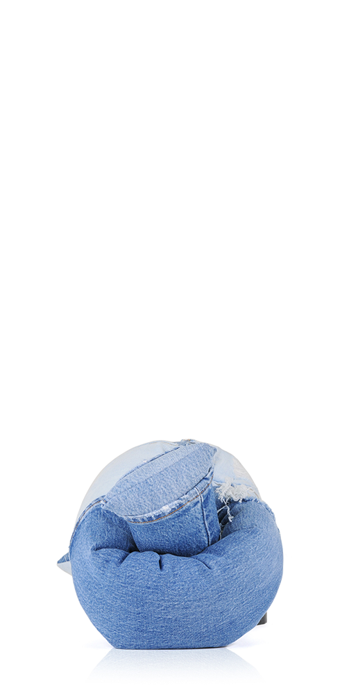 Denim Baby Knot Pillow III - Soft & Safe Infant Head Support for Newborns & Toddlers - Perfect for Car Seats, Strollers, and Cribs