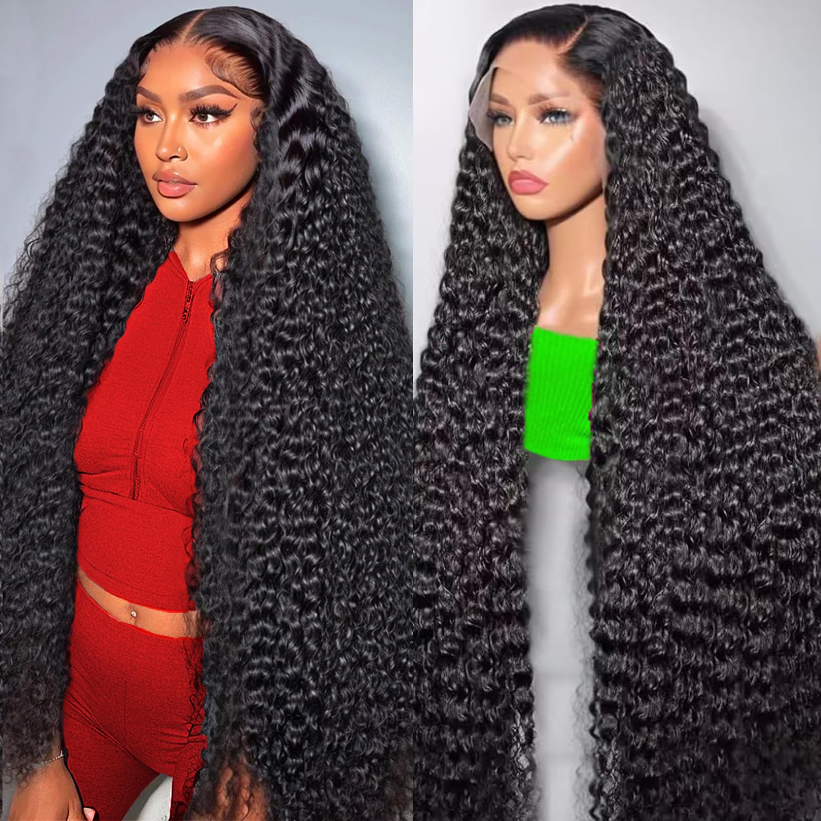 30 Inch 13x6 HD Transparent Lace Front Wigs Human Hair - Deep Wave Curly Lace Frontal Wig for Women with Pre-Plucked Baby Hair (Natural Color) | Perfect for Daily Wear, Cosplay & Special Occasions