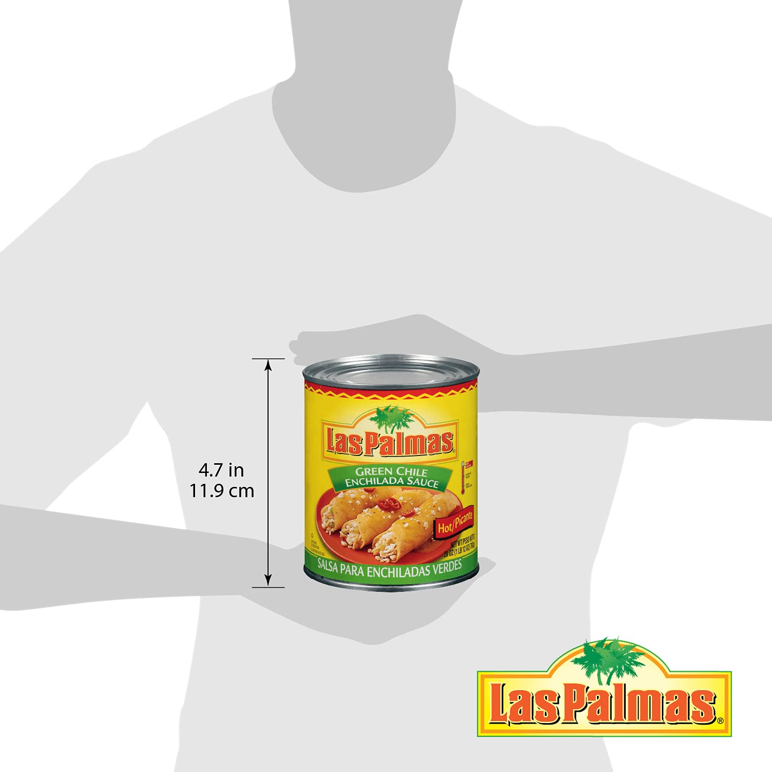 Authentic Las Palmas Green Chile Enchilada Sauce - Hot & Spicy 28oz (Pack of 12) - Perfect for Mexican Dishes, Tacos, Burritos & Home Cooking