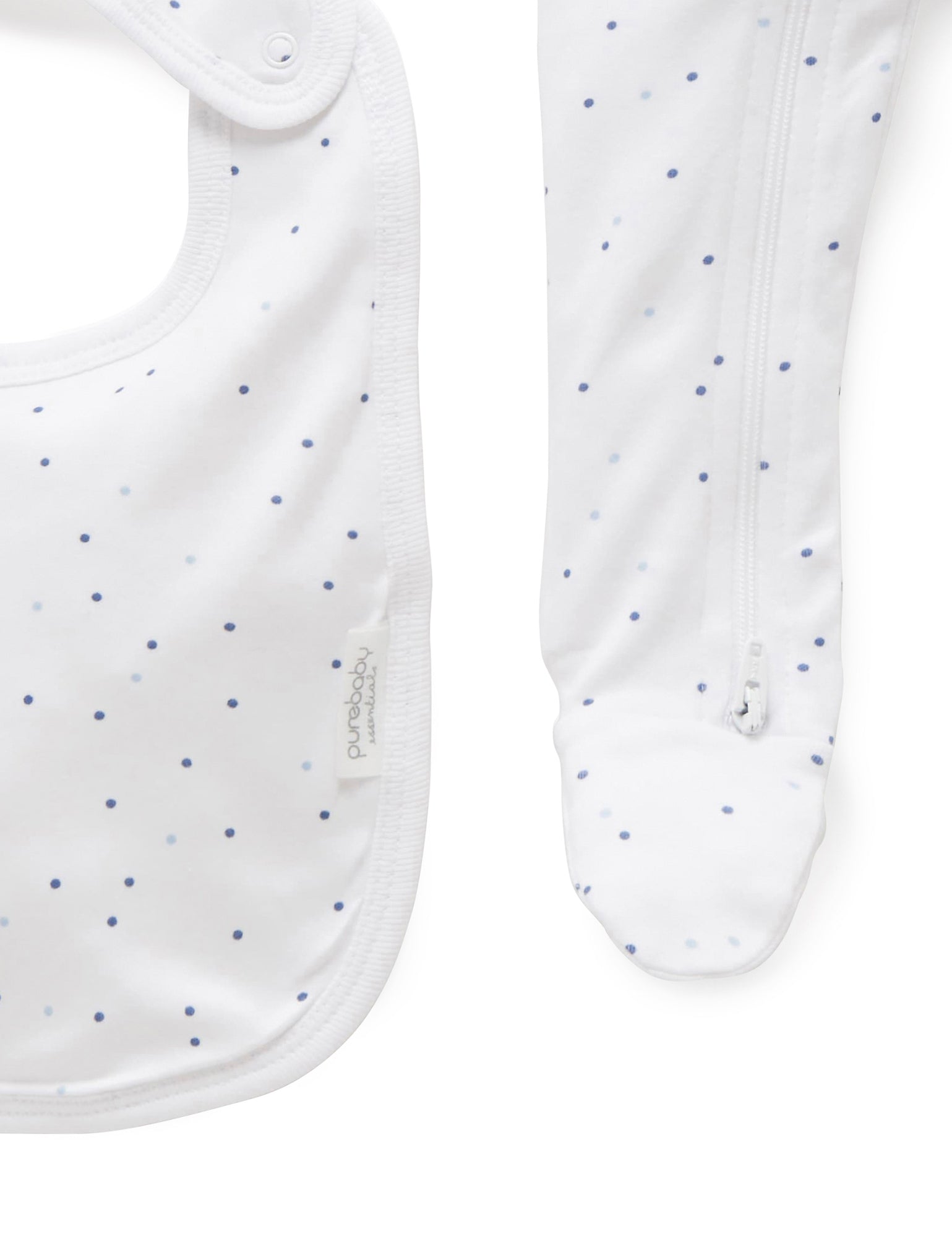 Purebaby Organic 3-Piece Baby Clothing Set - Pale Blue Spots | Soft Cotton Outfit for Newborns & Infants | Perfect for Daily Wear, Photo Shoots & Gift Giving