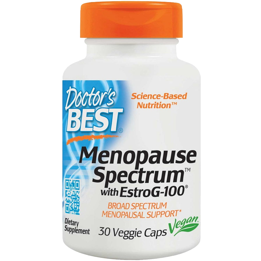 Doctor's Best Menopause Spectrum with EstroG-100 - 30 Vegetarian Capsules - Natural Hormone Balance Support for Women - Hot Flash Relief & Menopausal Symptom Management