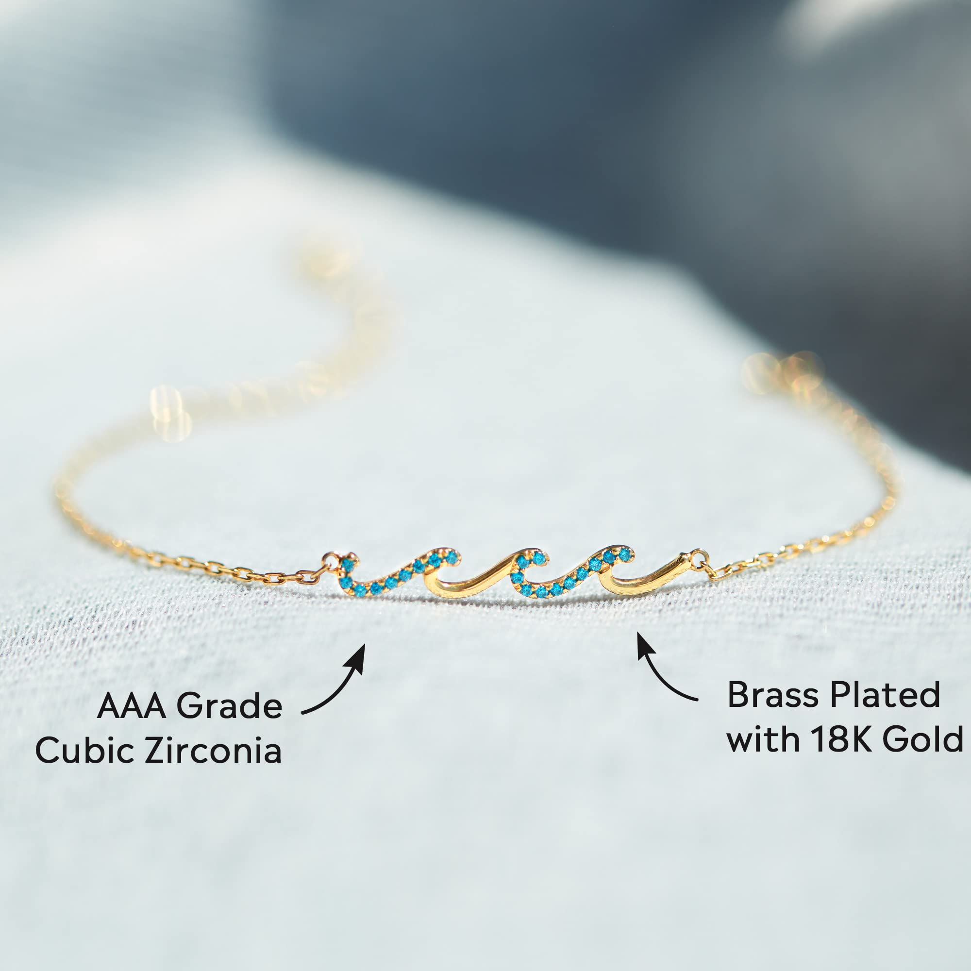 STORYJEWELLERY Wave Bracelet - Thoughtful Birthday Gift for Sister, Mom, Friend & Granddaughter | Perfect Mother's Day Present & Keepsake Jewelry for Women | Ideal for Everyday Wear, Special Occasions & Heartfelt Gifting