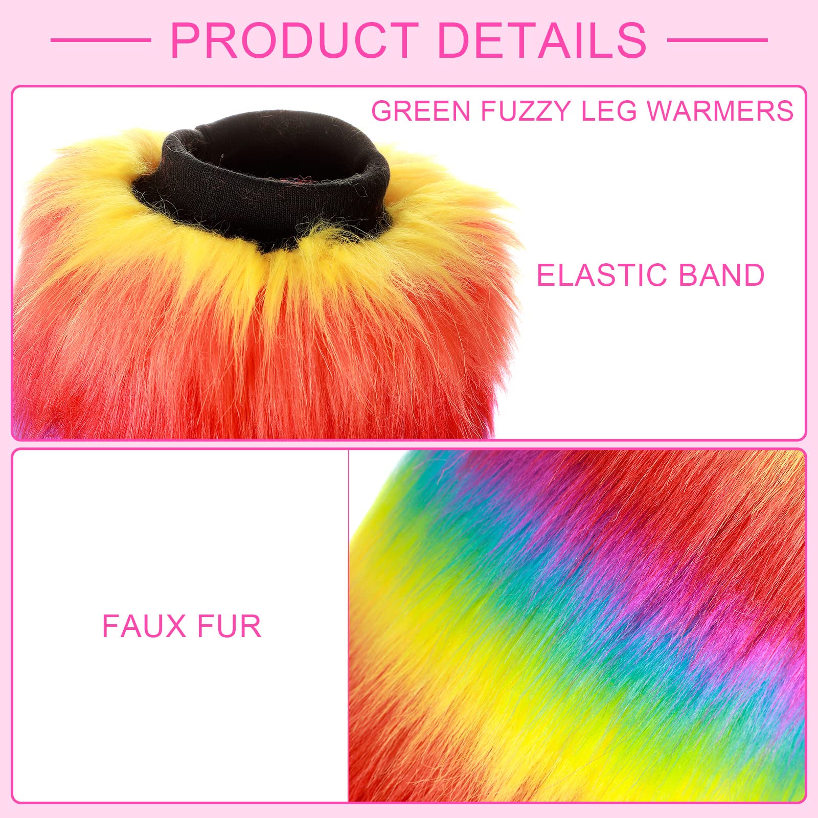 Geosar 4-Piece Unicorn Costume Set - Rainbow Fluffy Leg Warmers, Layered Tulle Tutu Skirt, Unicorn Wig & Headpiece with Face Gem Stickers for Women | Perfect for Halloween, Cosplay, Birthday Parties & Festive Performances