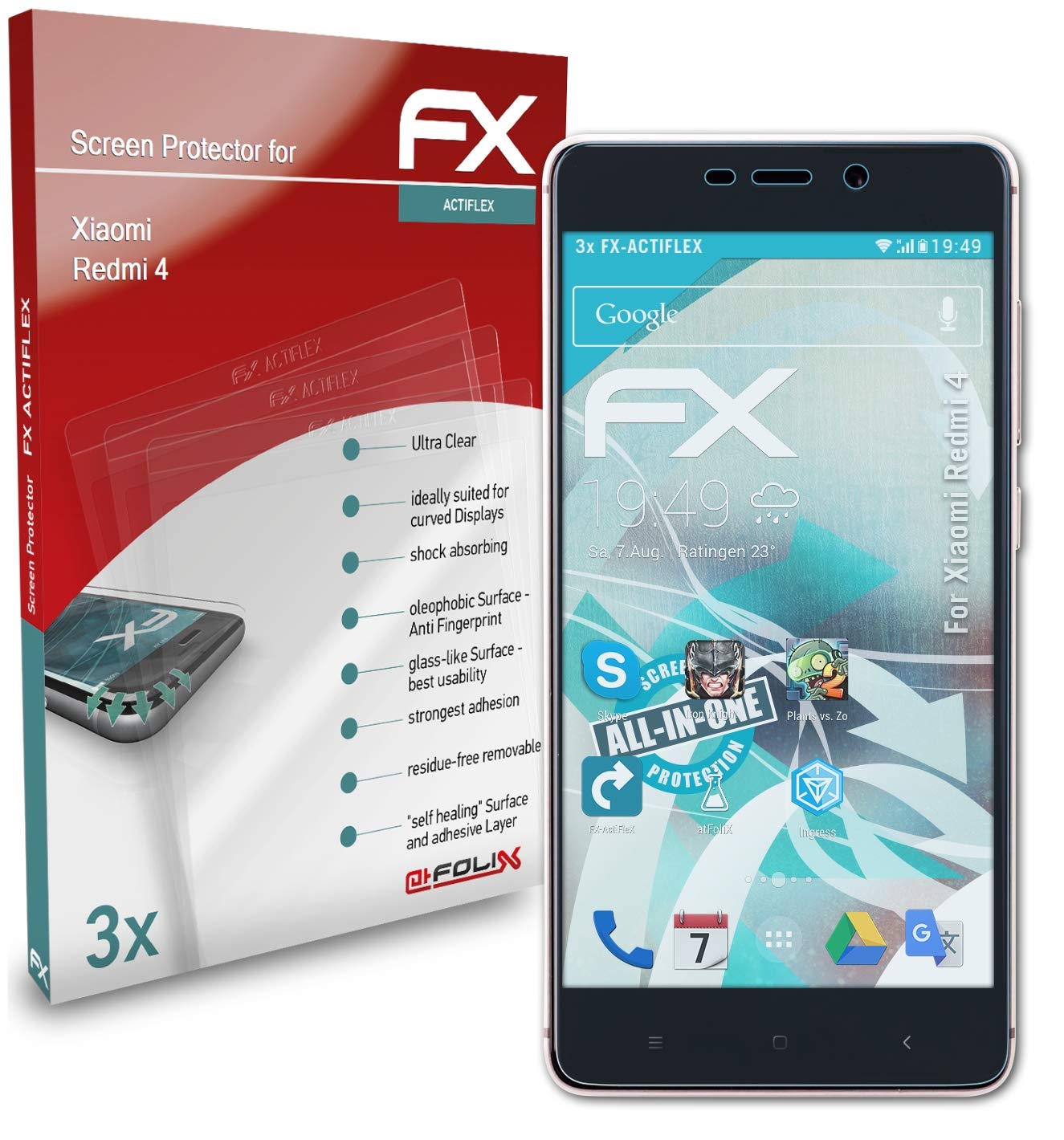 Ultra Clear Flexible Screen Protector for Xiaomi Redmi 4 - 3 Pack HD Anti-Scratch Film | Perfect for Everyday Use, Gaming & Outdoor Activities