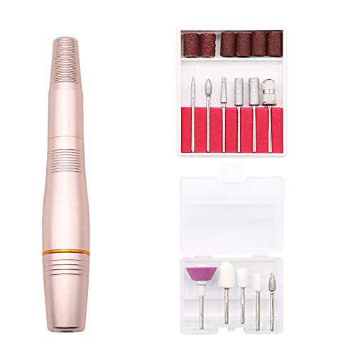 Professional Electric Nail Drill Kit - 20000 RPM Manicure Pedicure Tool with 6 Drill Bits, Portable Nail File for Gel & Natural Nails - Perfect for Home Salon & DIY Nail Care