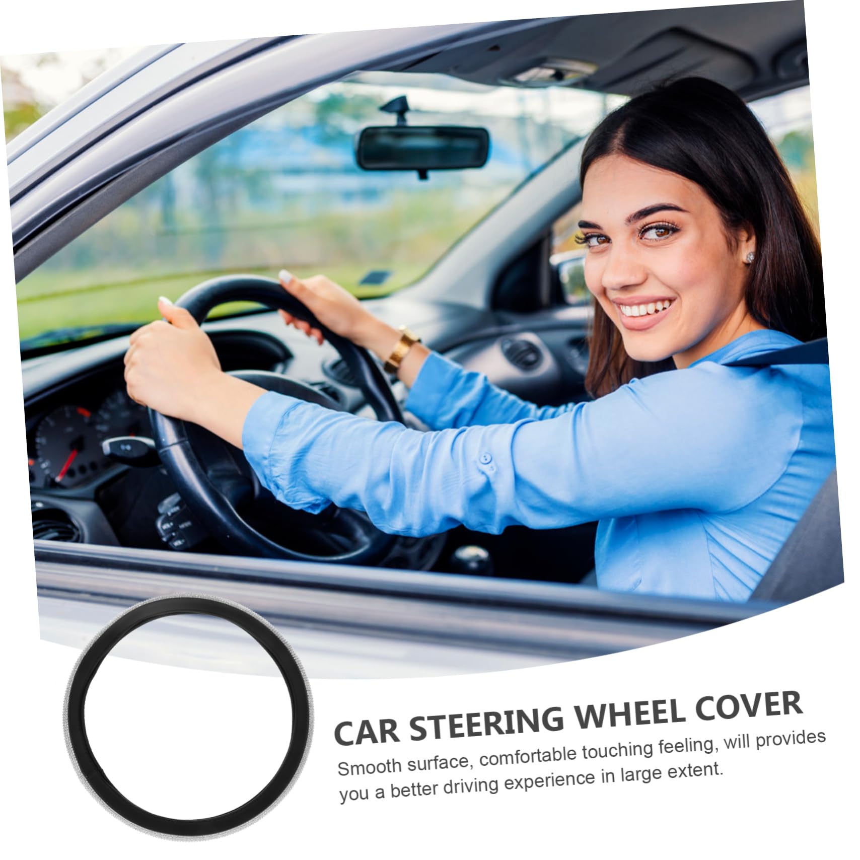 Gatuida Rhinestone Steering Wheel Cover for Women - Universal Fit, Non-Slip, Comfortable & Easy to Install - Protects Car Wheel from Scratches & Wear - Perfect for Daily Commute, Road Trips & Luxury Car Interiors